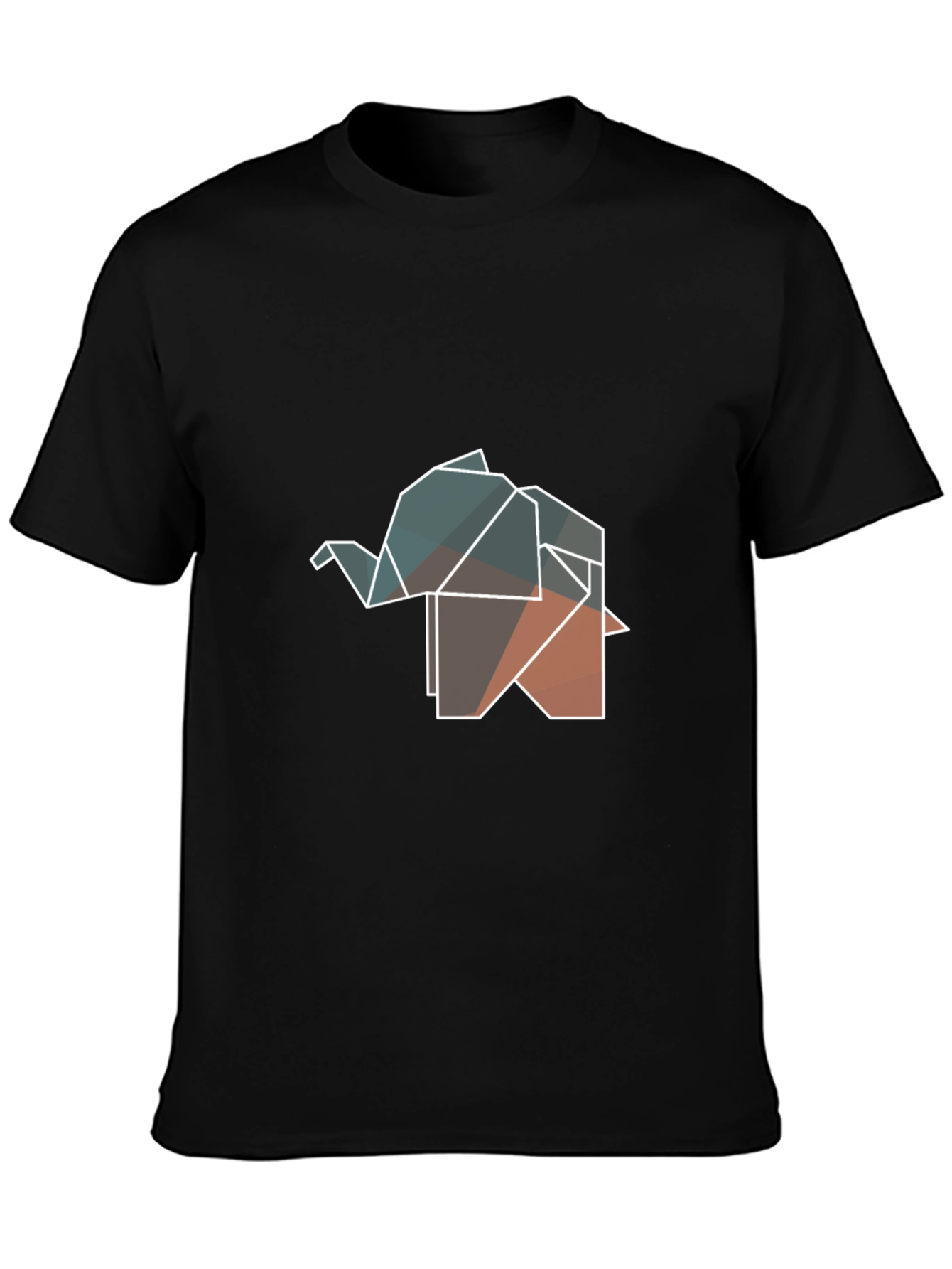 Origami Elephant Graphic Black Tee