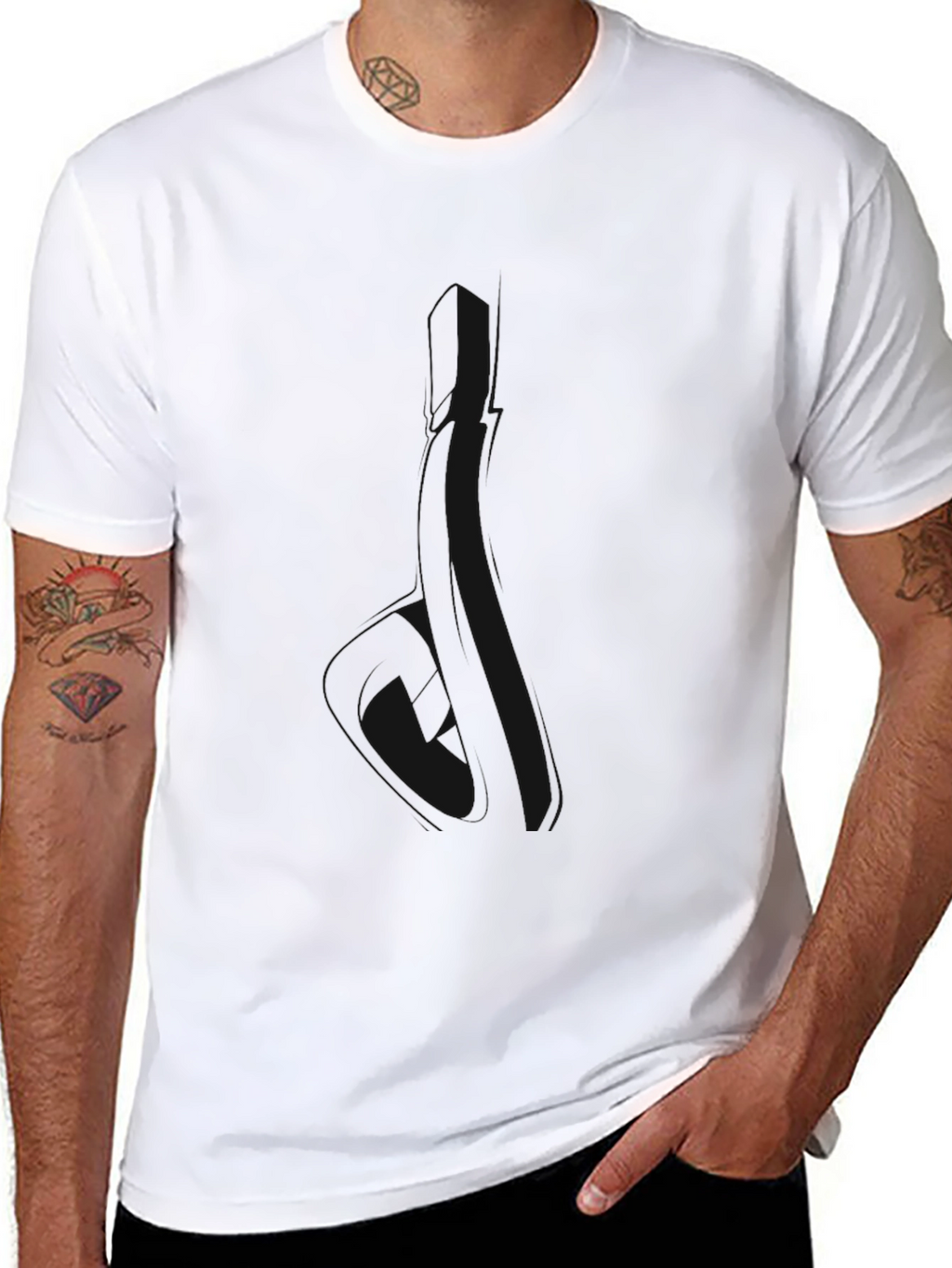Mens Classic Black Crew Neck T-Shirt