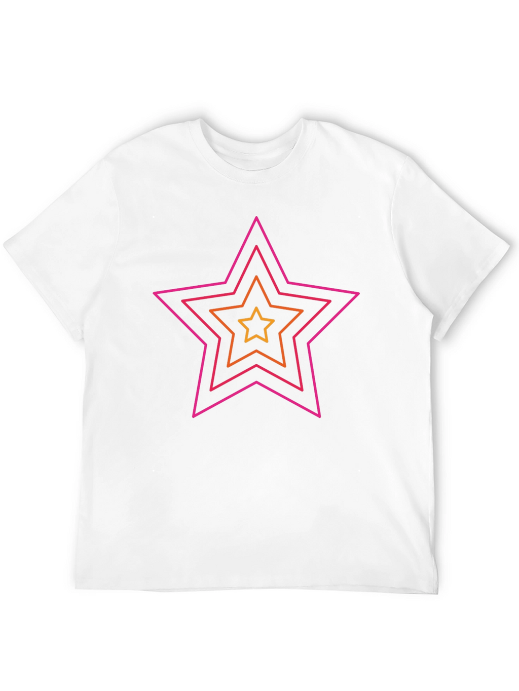 Retro Star Graphic Tee - Black Cotton Casual Shirt