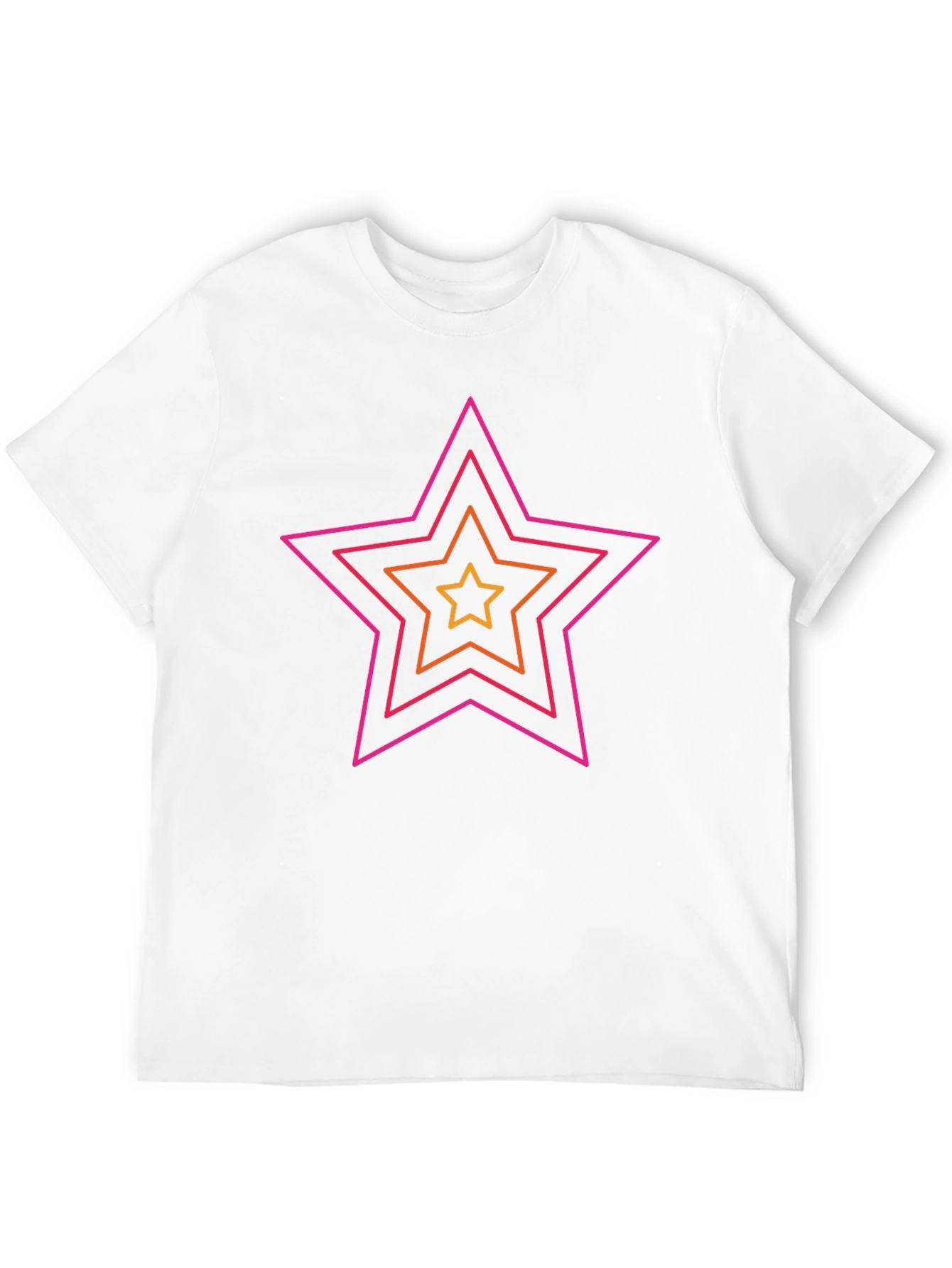 Retro Star Graphic Tee - Black Cotton Casual Shirt