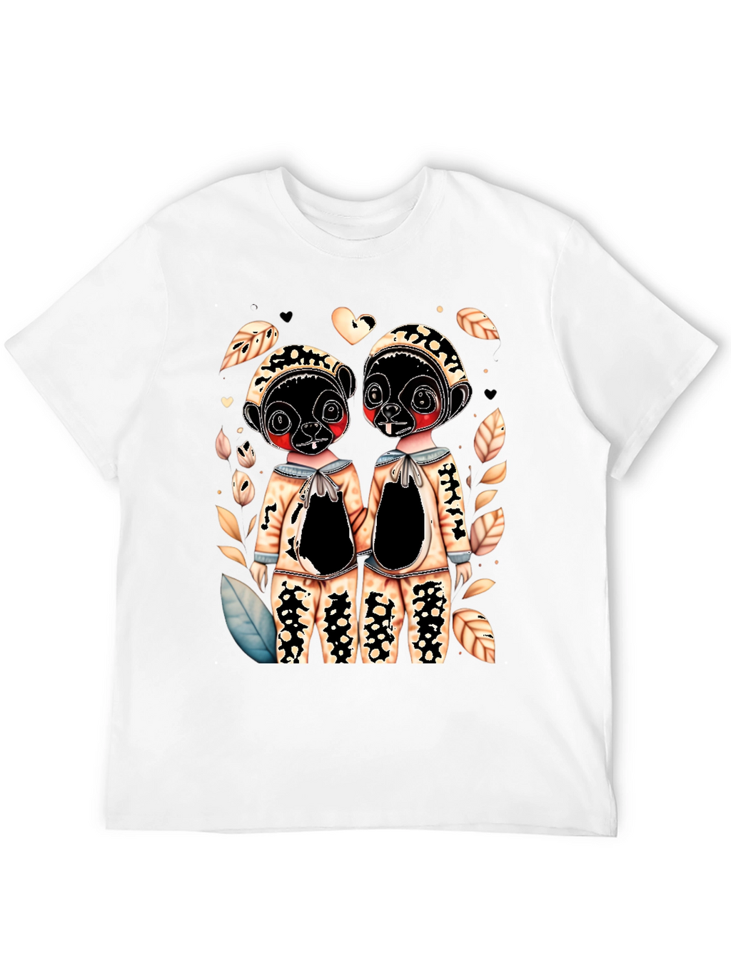 Lemur Twins Graphic Black T-Shirt