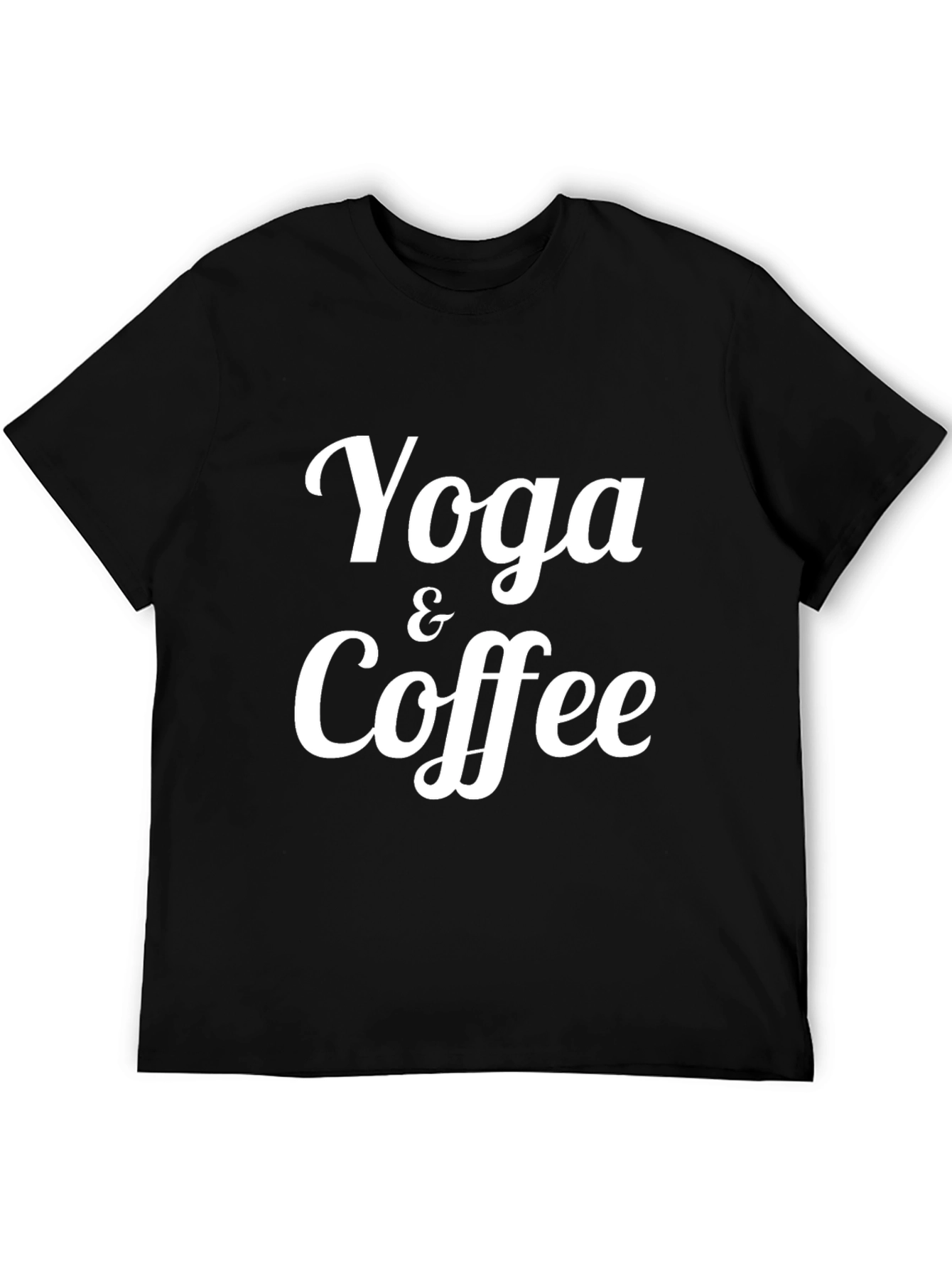Yoga & Coffee Graphic Tee - Soft Black T-Shirt