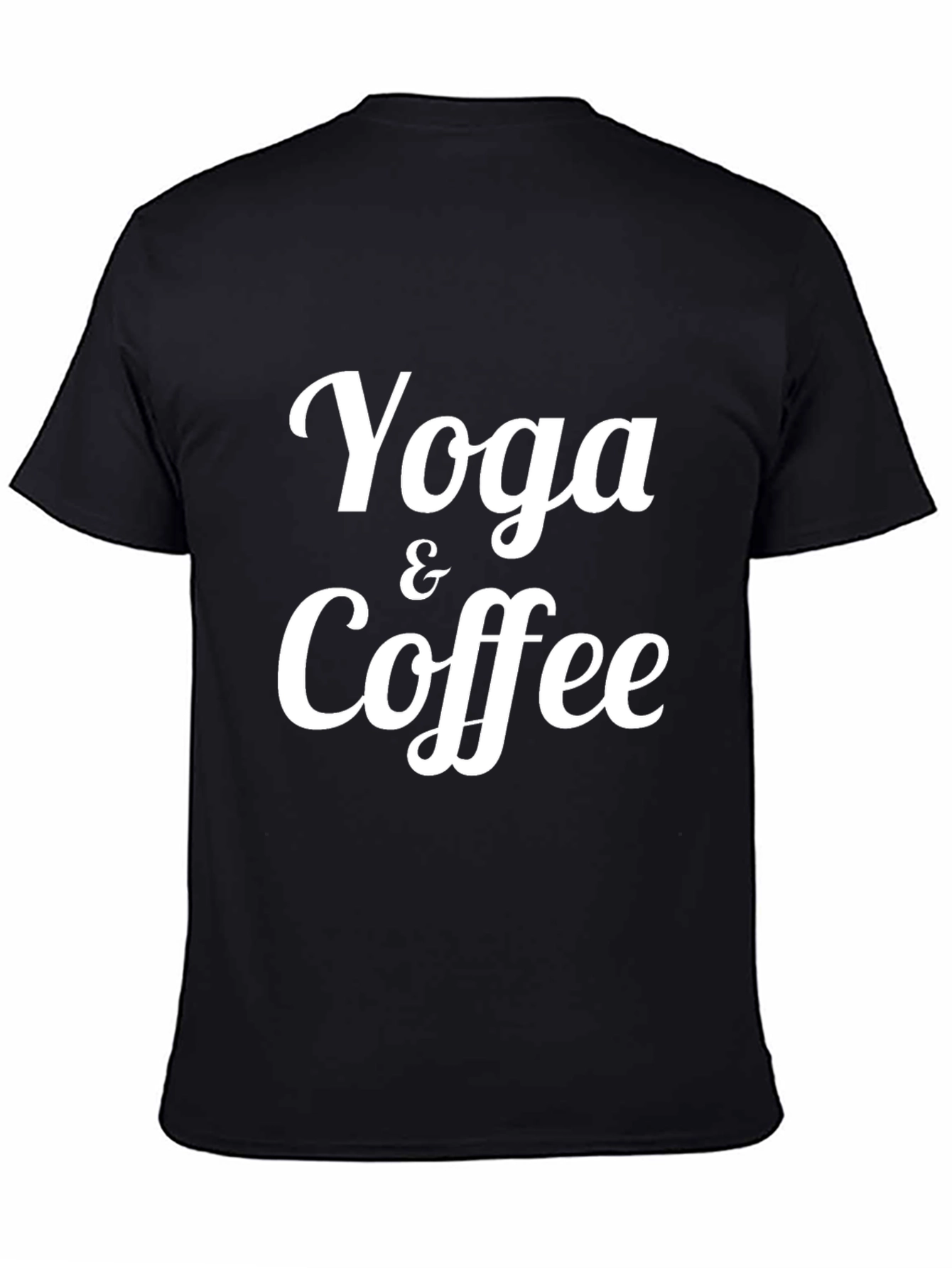 Yoga & Coffee Graphic Tee - Soft Black T-Shirt