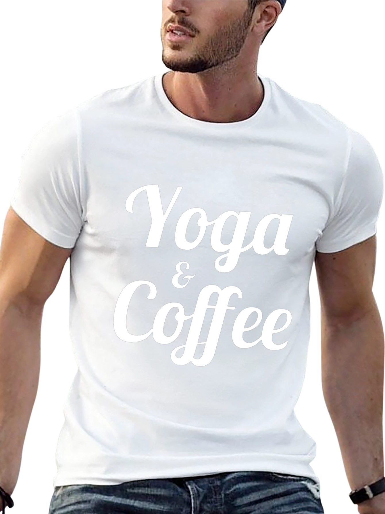 Yoga & Coffee Graphic Tee - Soft Black T-Shirt
