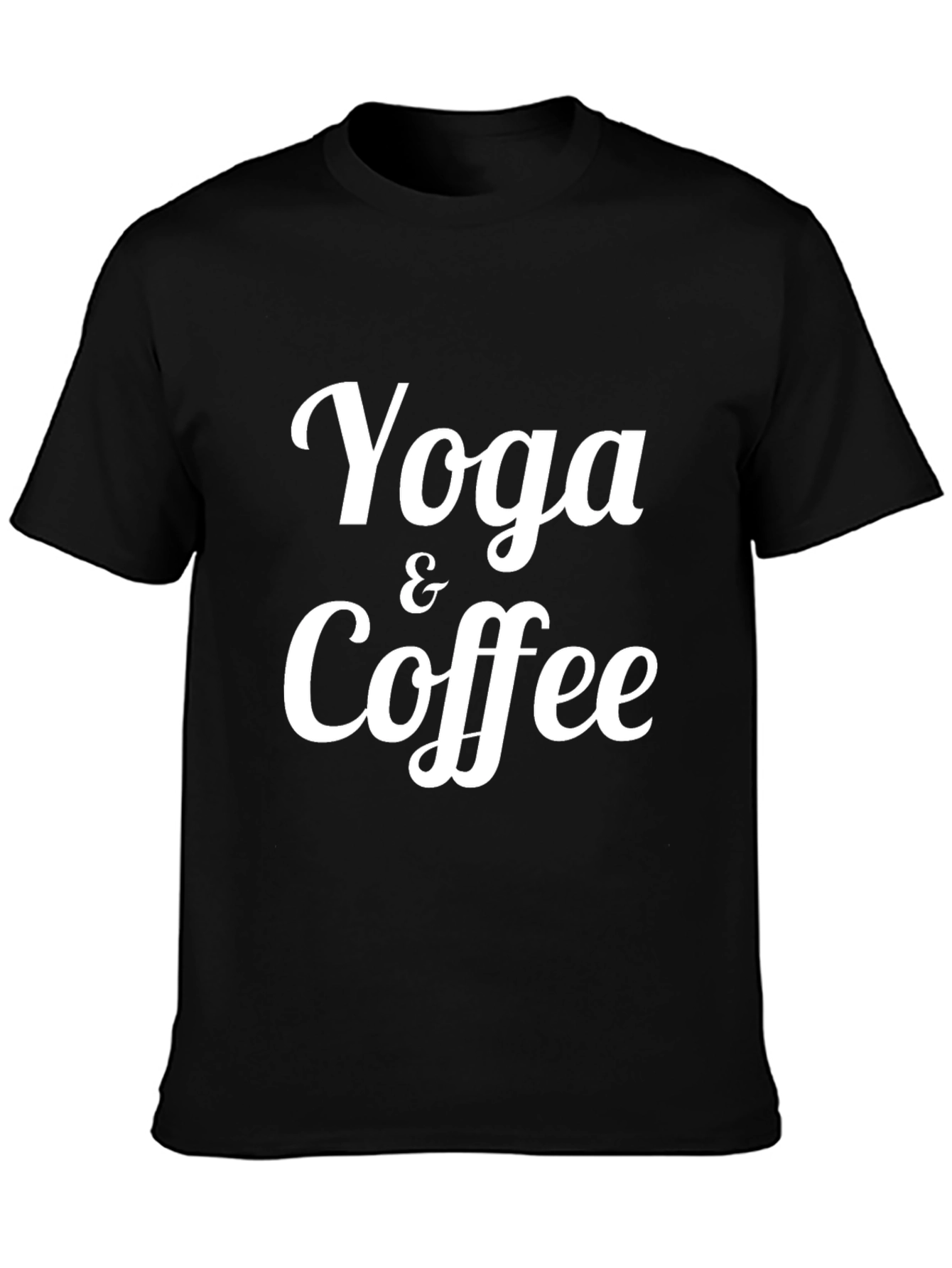 Yoga & Coffee Graphic Tee - Soft Black T-Shirt
