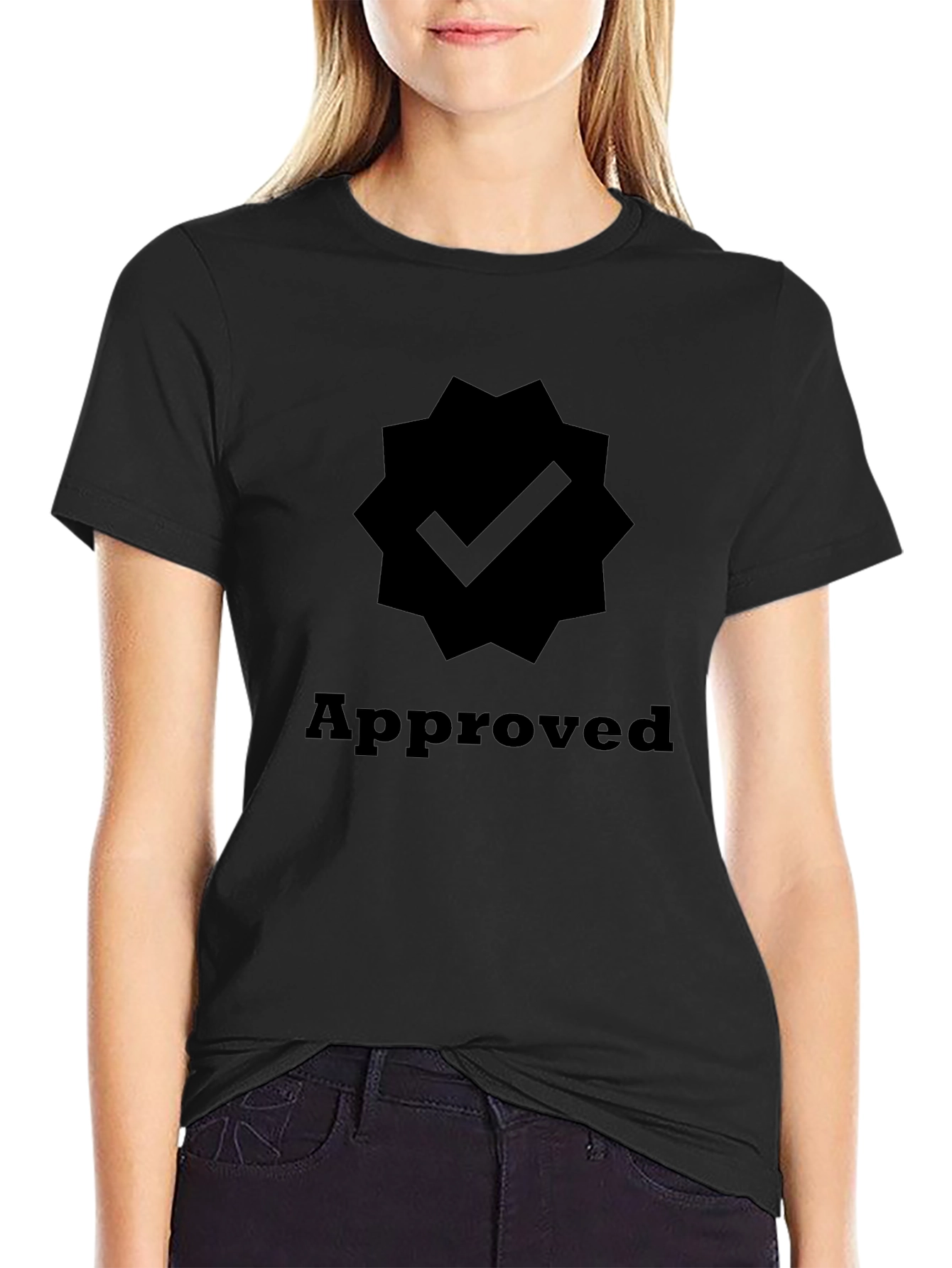 Approved Checkmark Graphic Tee - Black