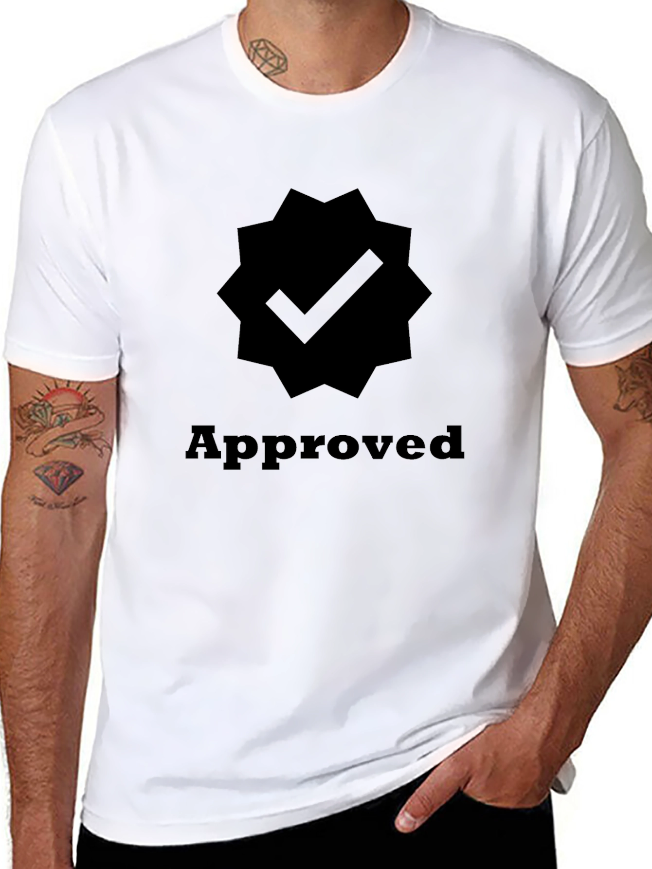 Approved Checkmark Graphic Tee - Black