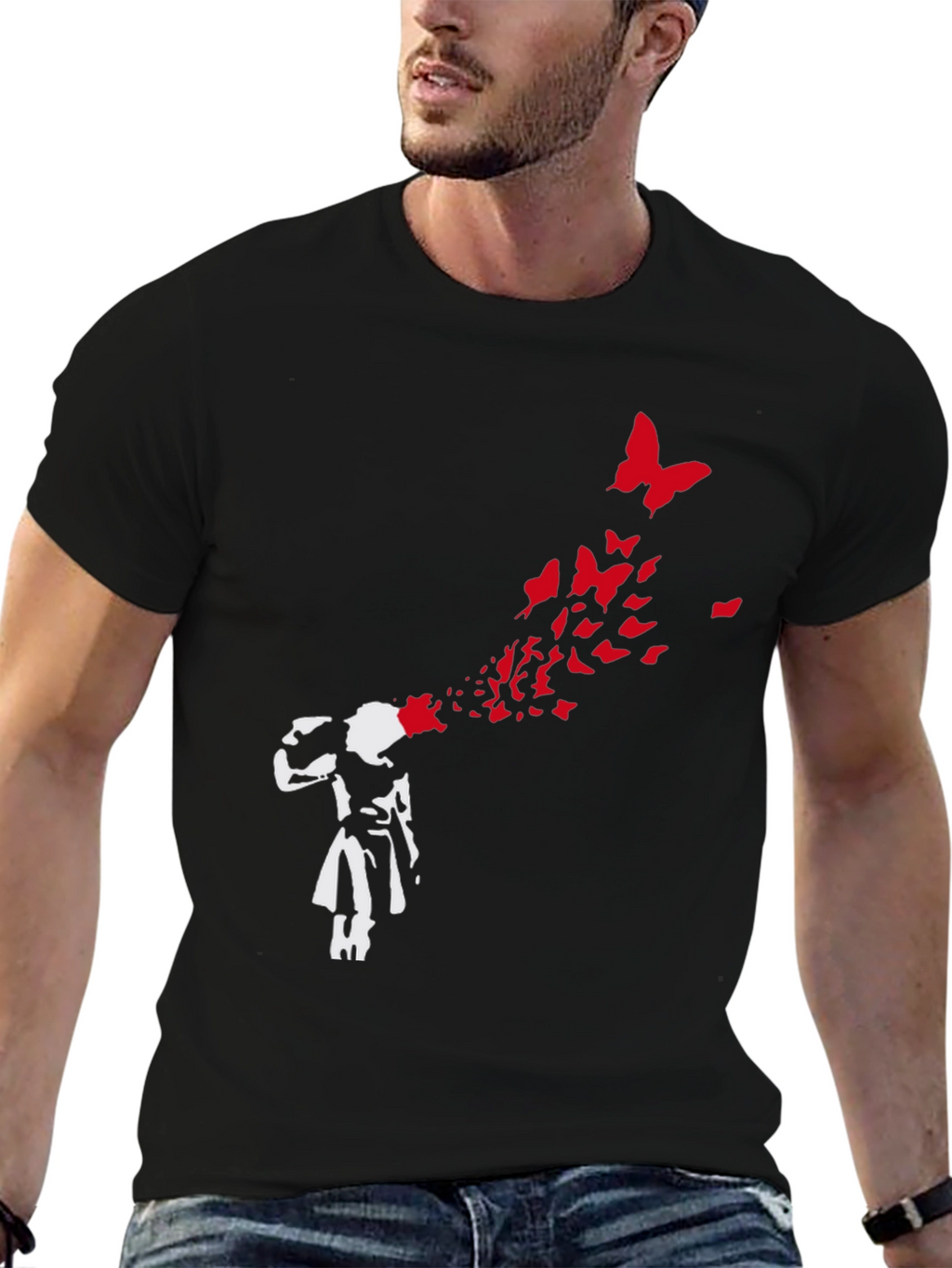 Banksy Butterfly Girl T-Shirt