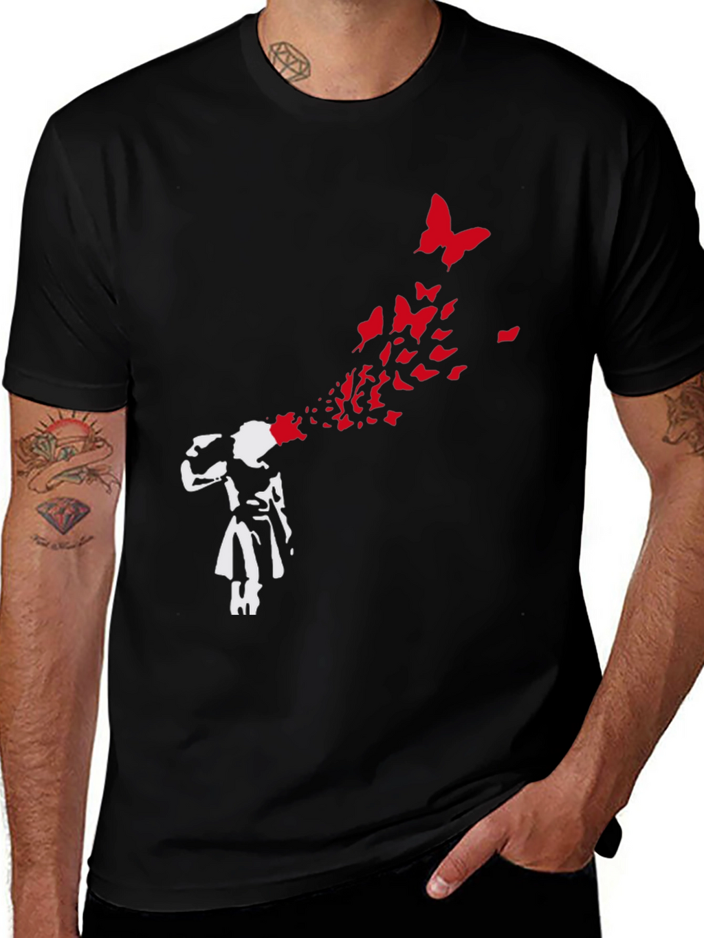 Banksy Butterfly Girl T-Shirt