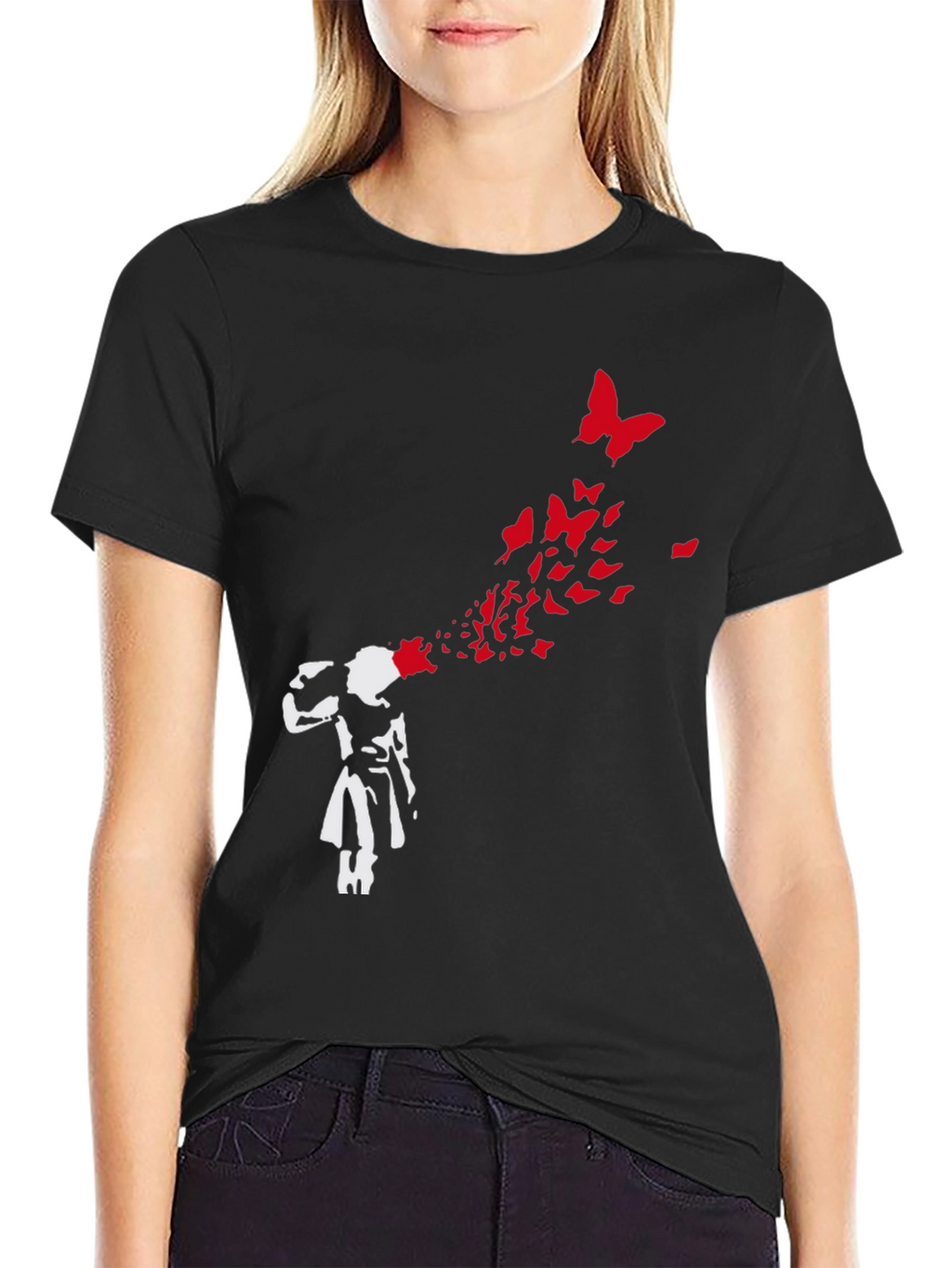 Banksy Butterfly Girl T-Shirt