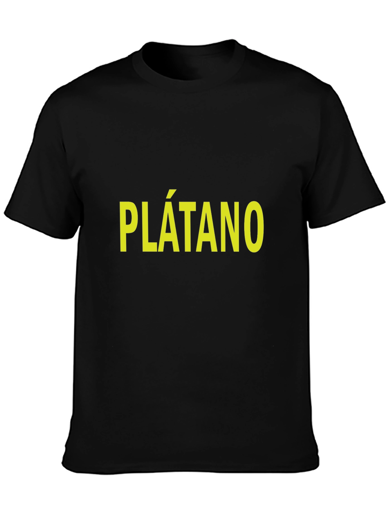 Plátano T-Shirt - Bold Yellow Text on Black