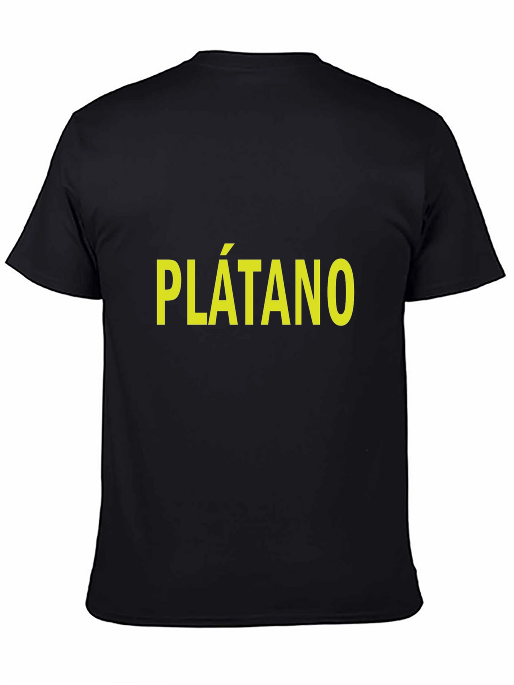 Plátano T-Shirt - Bold Yellow Text on Black