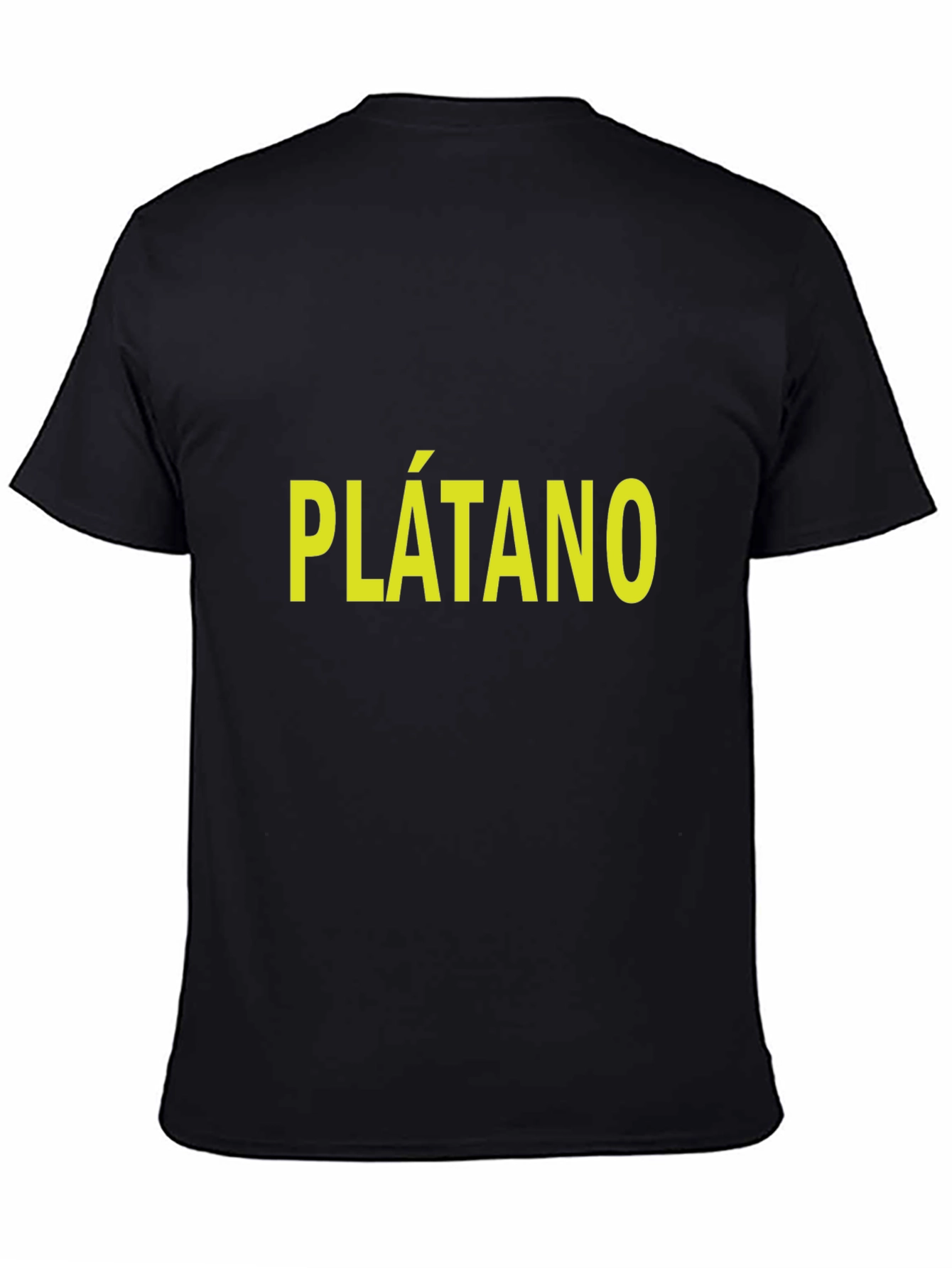 Plátano T-Shirt - Bold Yellow Text on Black
