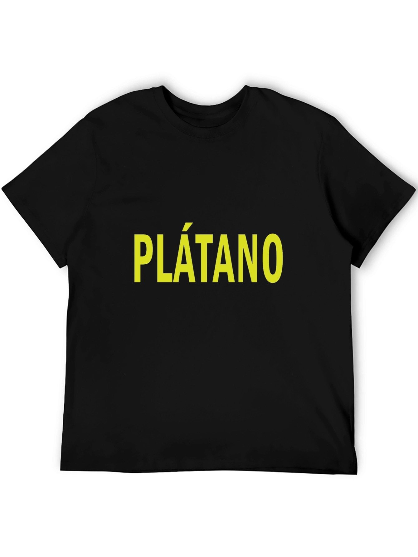 Plátano T-Shirt - Bold Yellow Text on Black