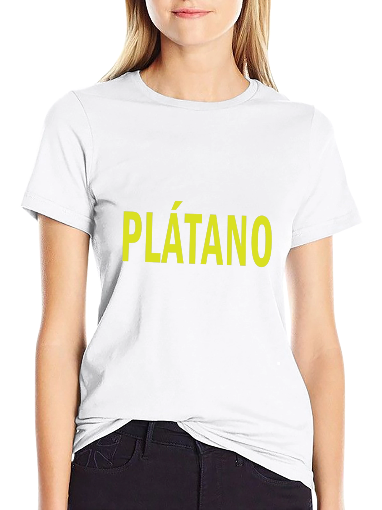 Plátano T-Shirt - Bold Yellow Text on Black