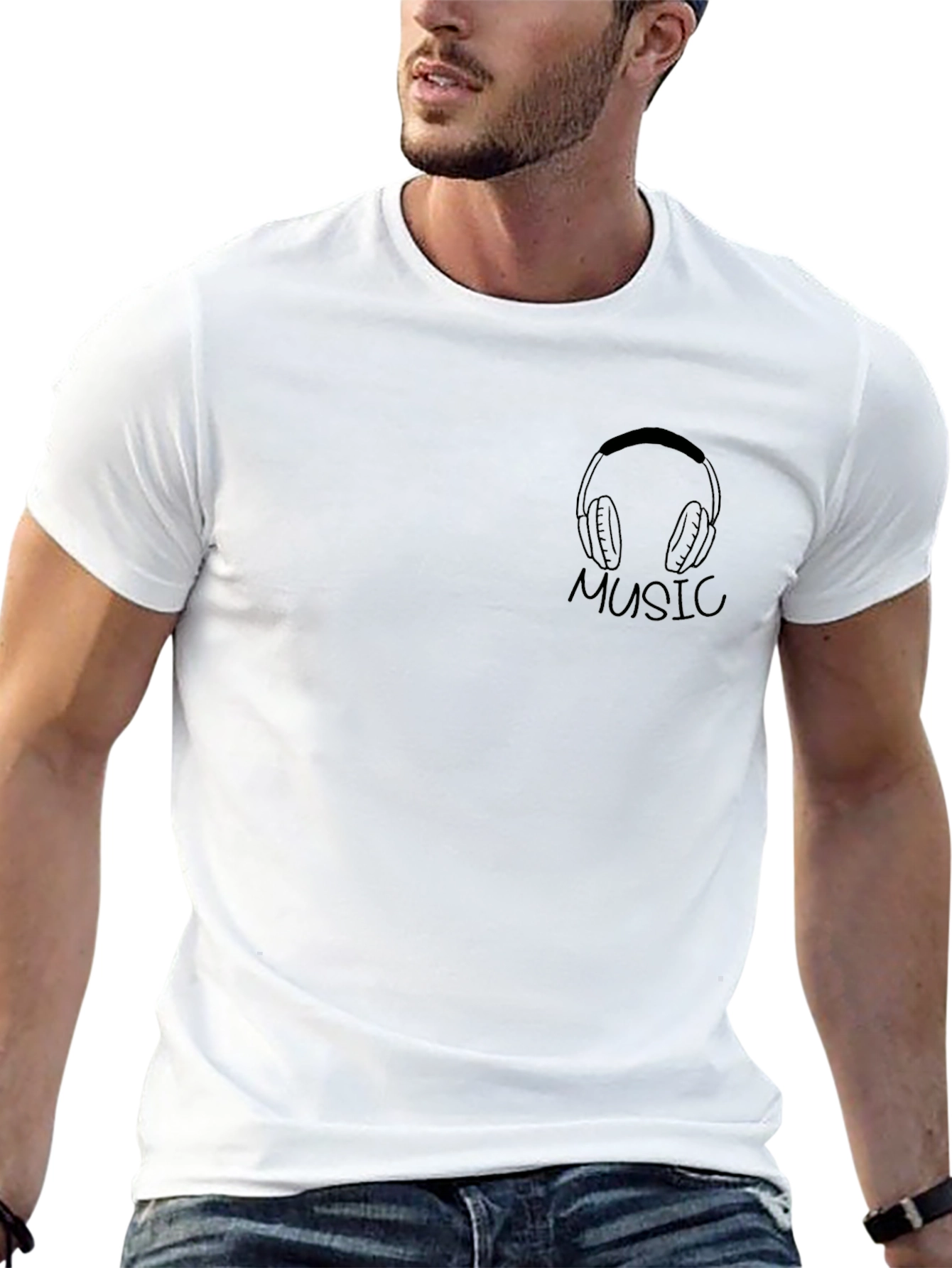 Music Lovers Black Graphic Tee