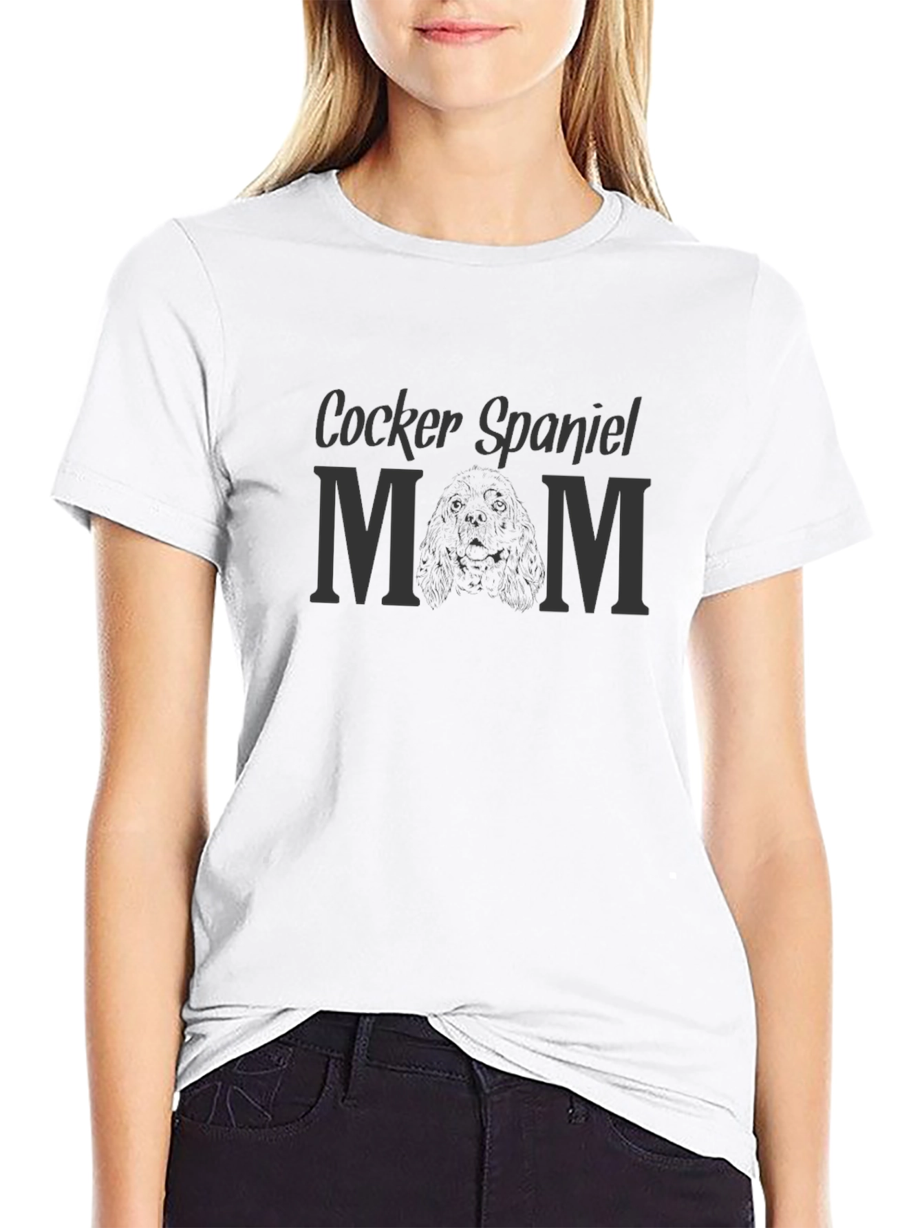 Cocker Spaniel Mom T-Shirt - Black Dog Lover Tee