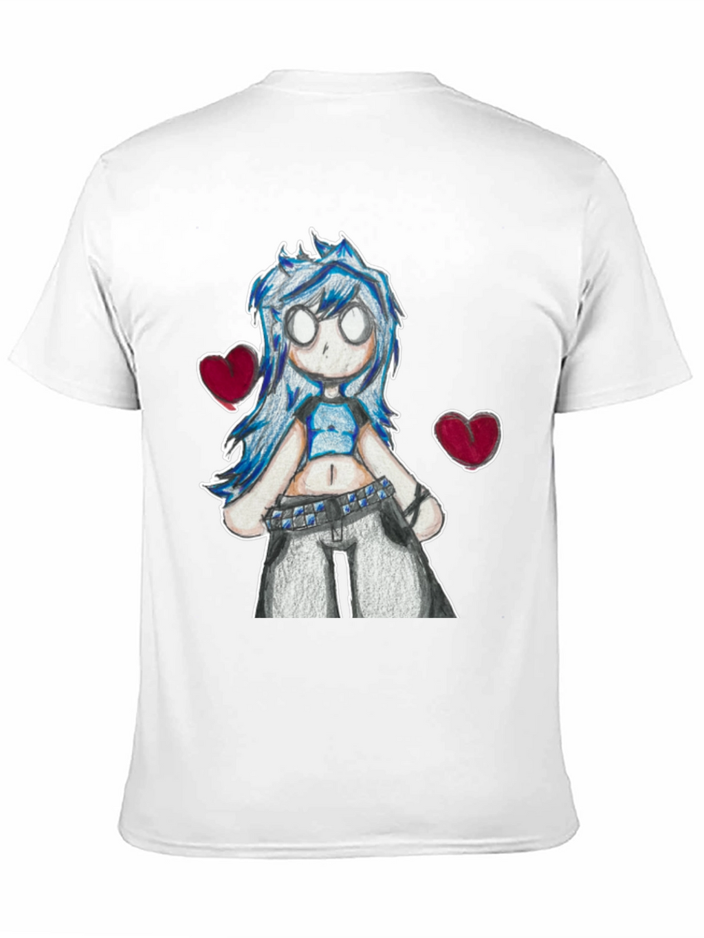 Anime Girl Graphic Tee - Black Cotton Casual T-Shirt