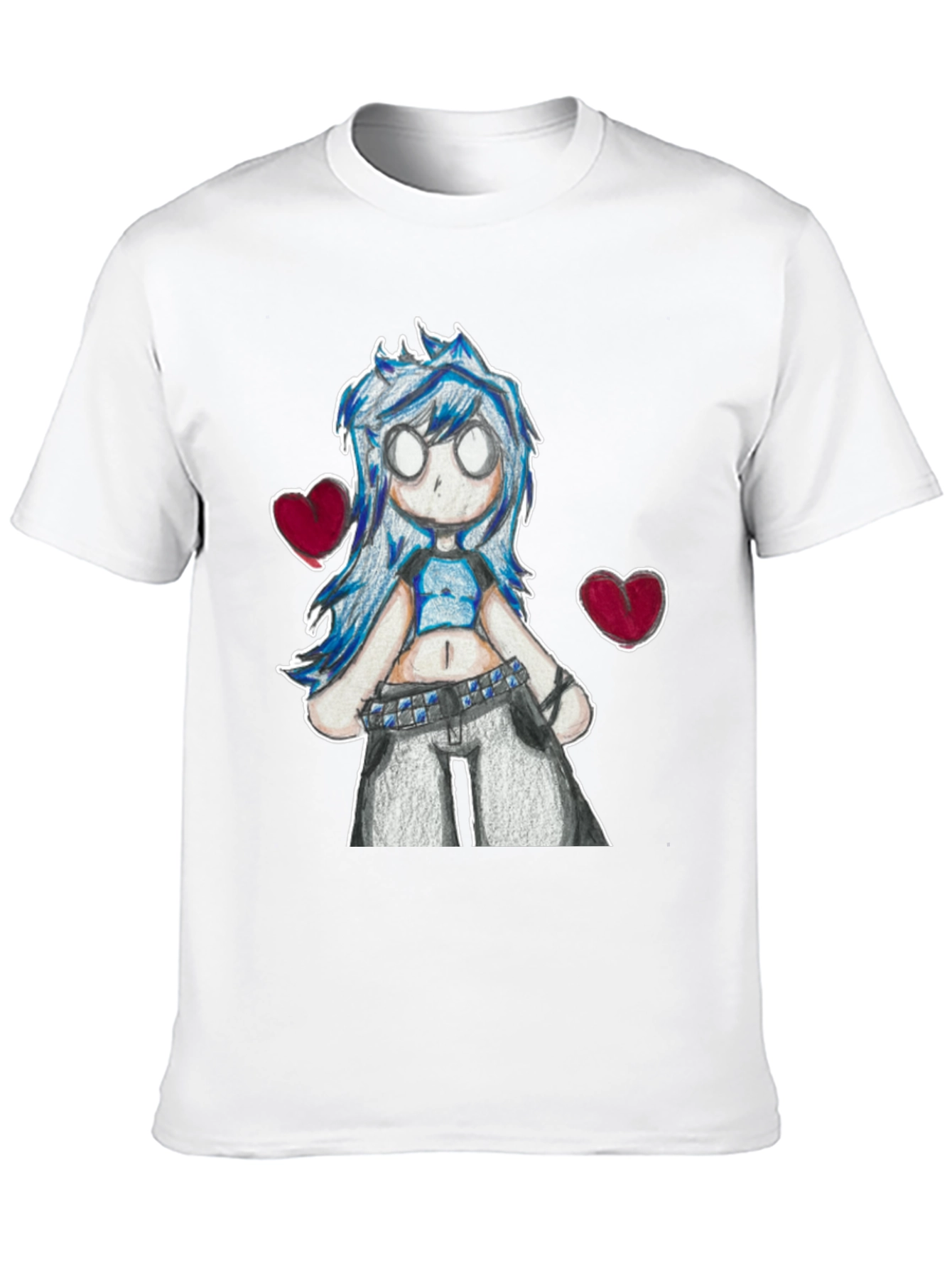 Anime Girl Graphic Tee - Black Cotton Casual T-Shirt