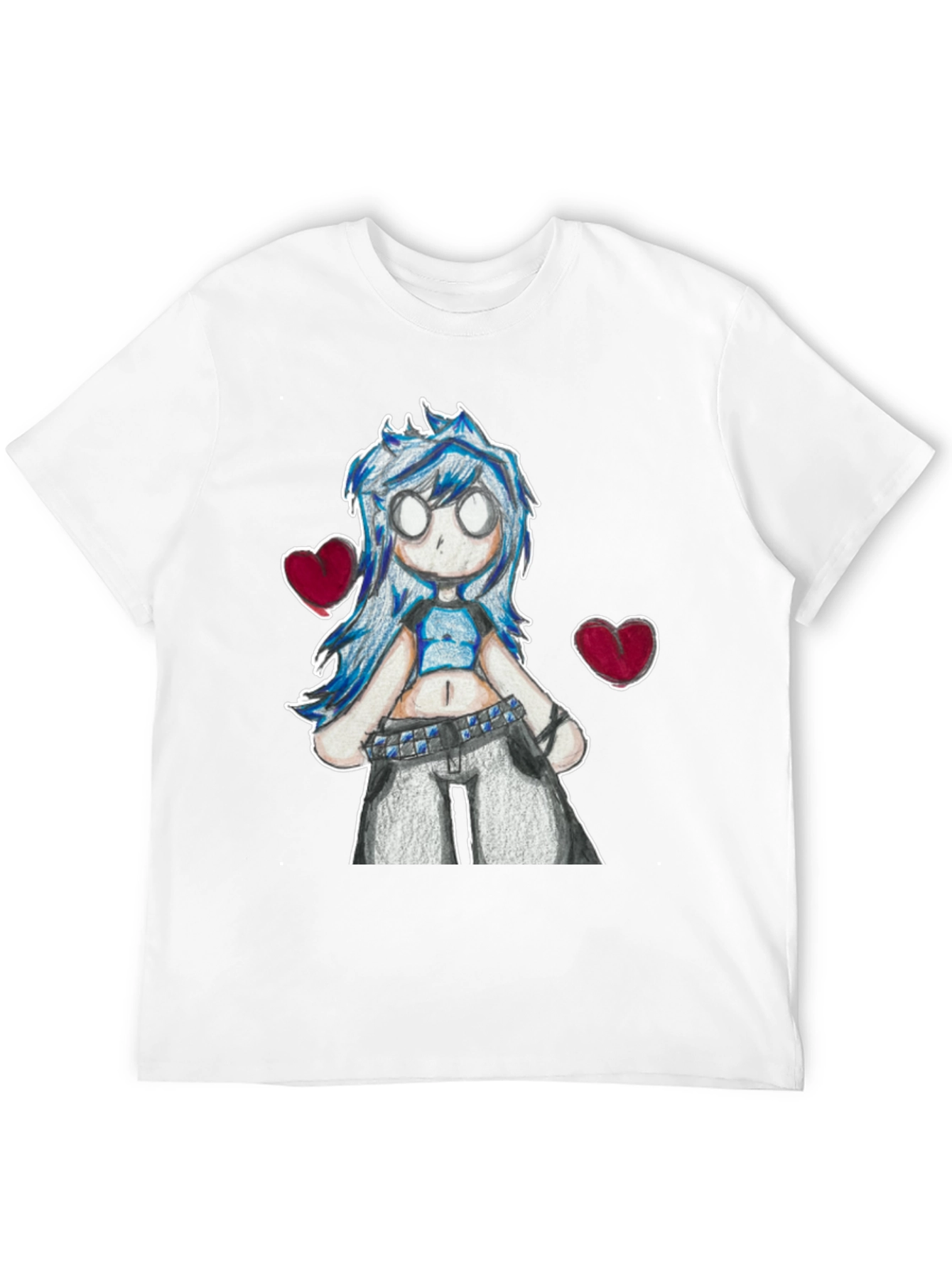 Anime Girl Graphic Tee - Black Cotton Casual T-Shirt