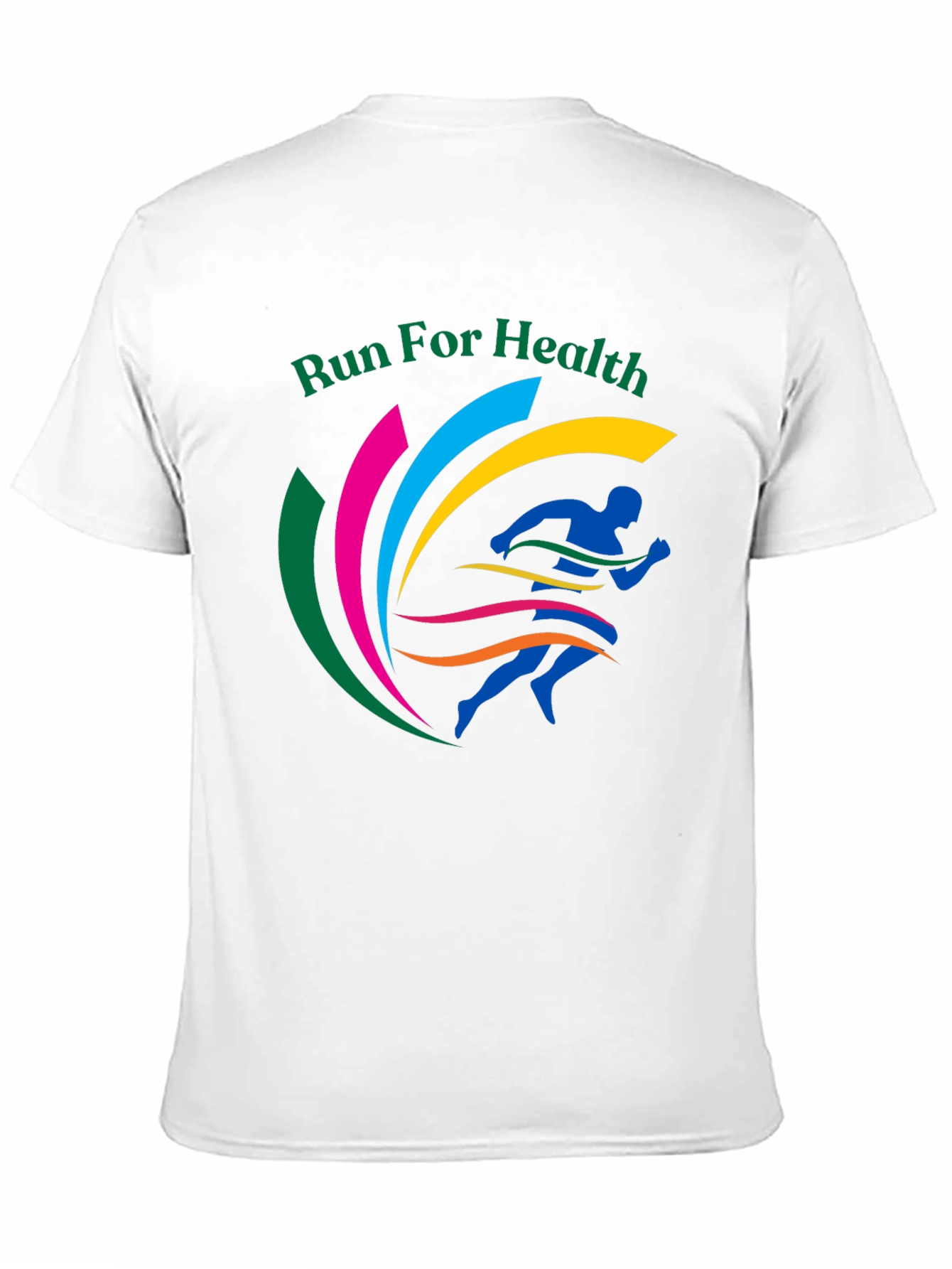 Run For Health Graphic Tee Black Cotton Blend