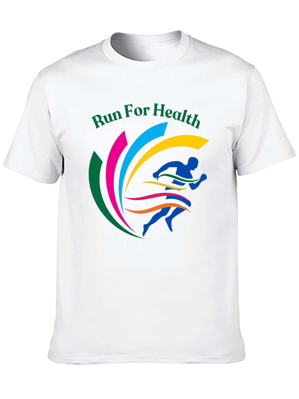 Run For Health Graphic Tee Black Cotton Blend