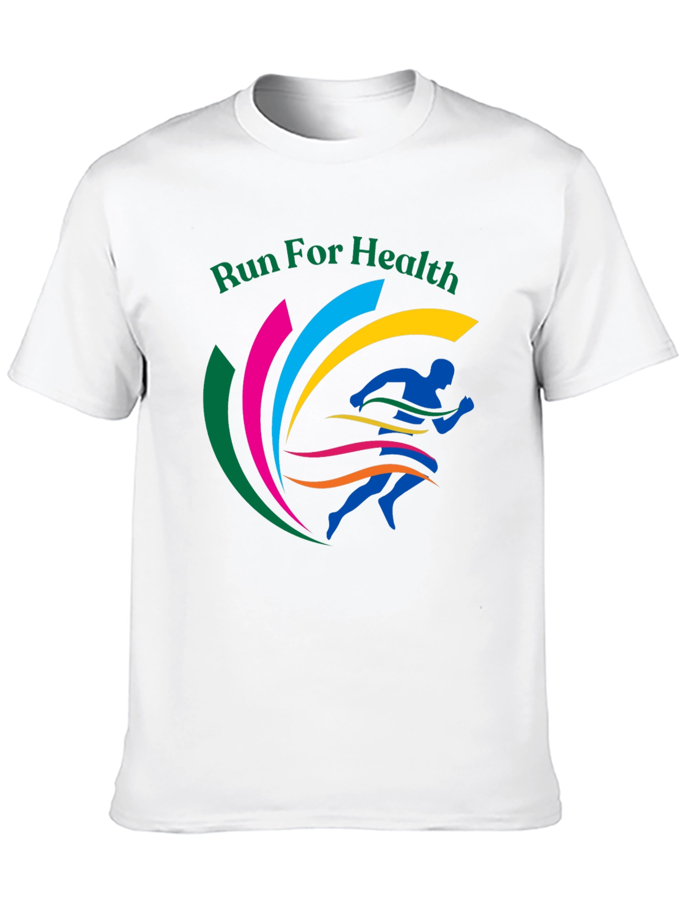Run For Health Graphic Tee Black Cotton Blend