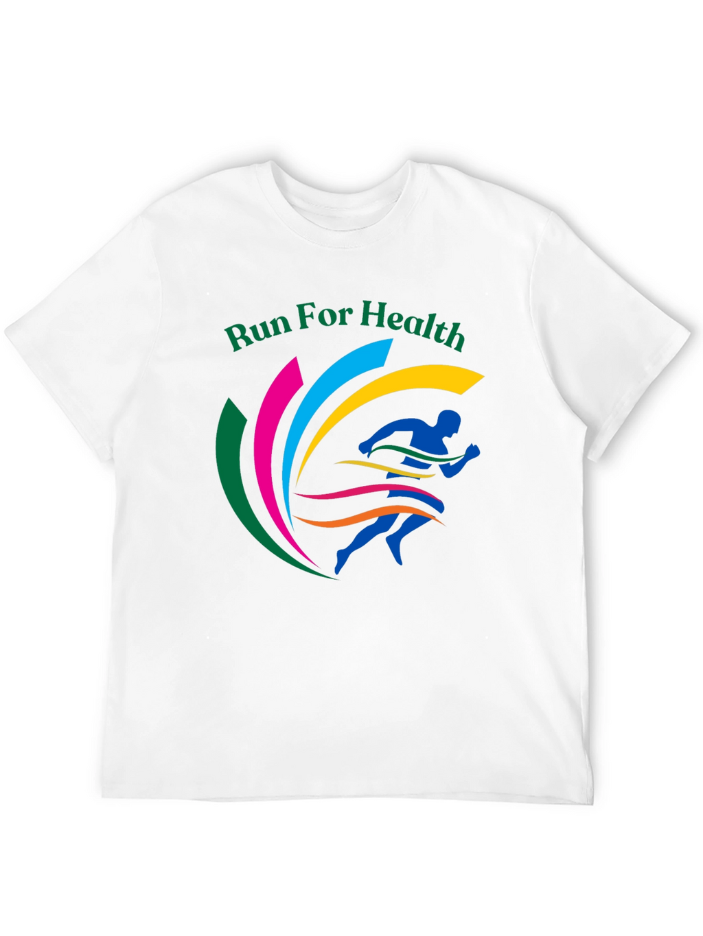 Run For Health Graphic Tee Black Cotton Blend