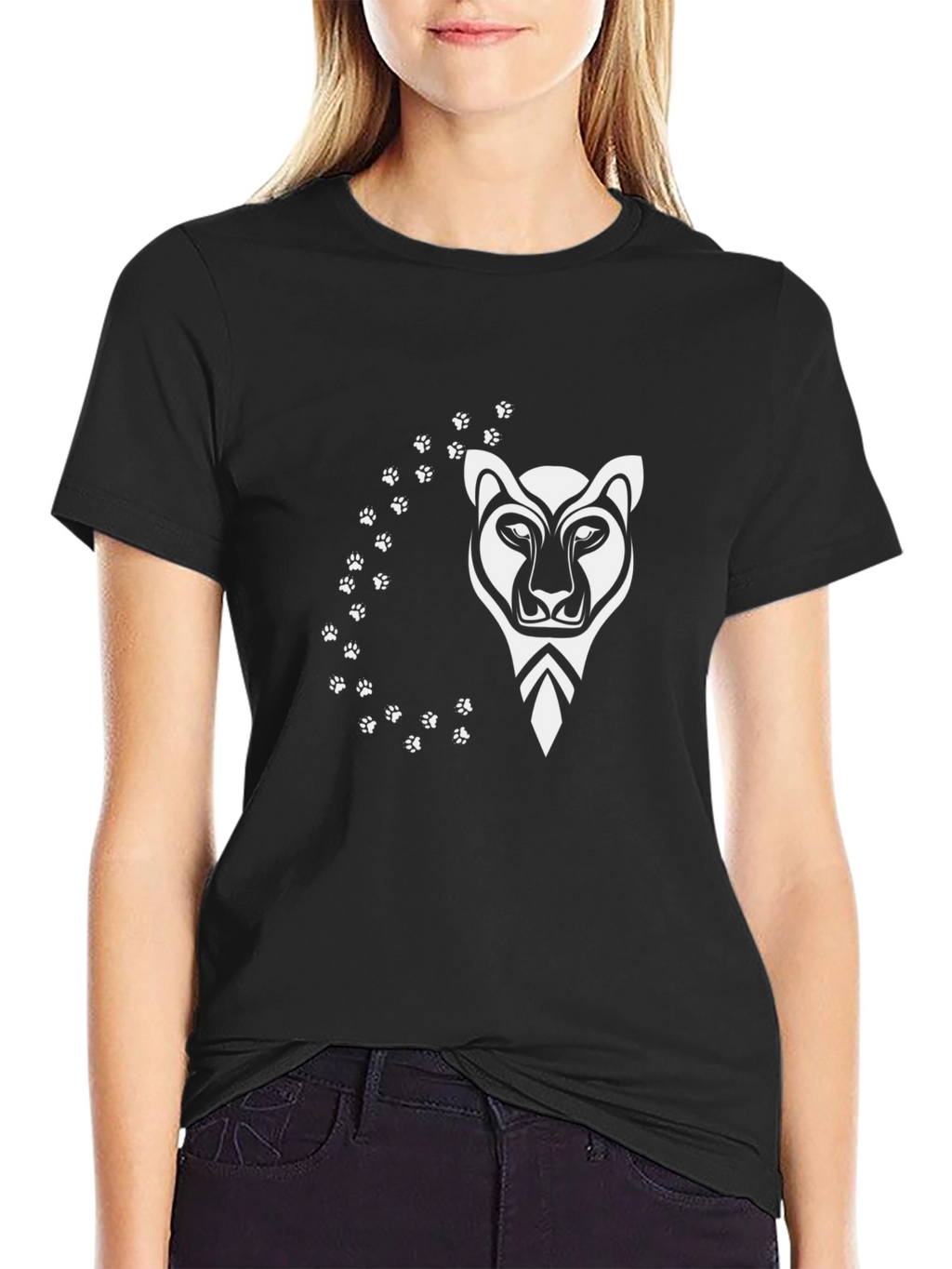 Black T-Shirt with Panther Design