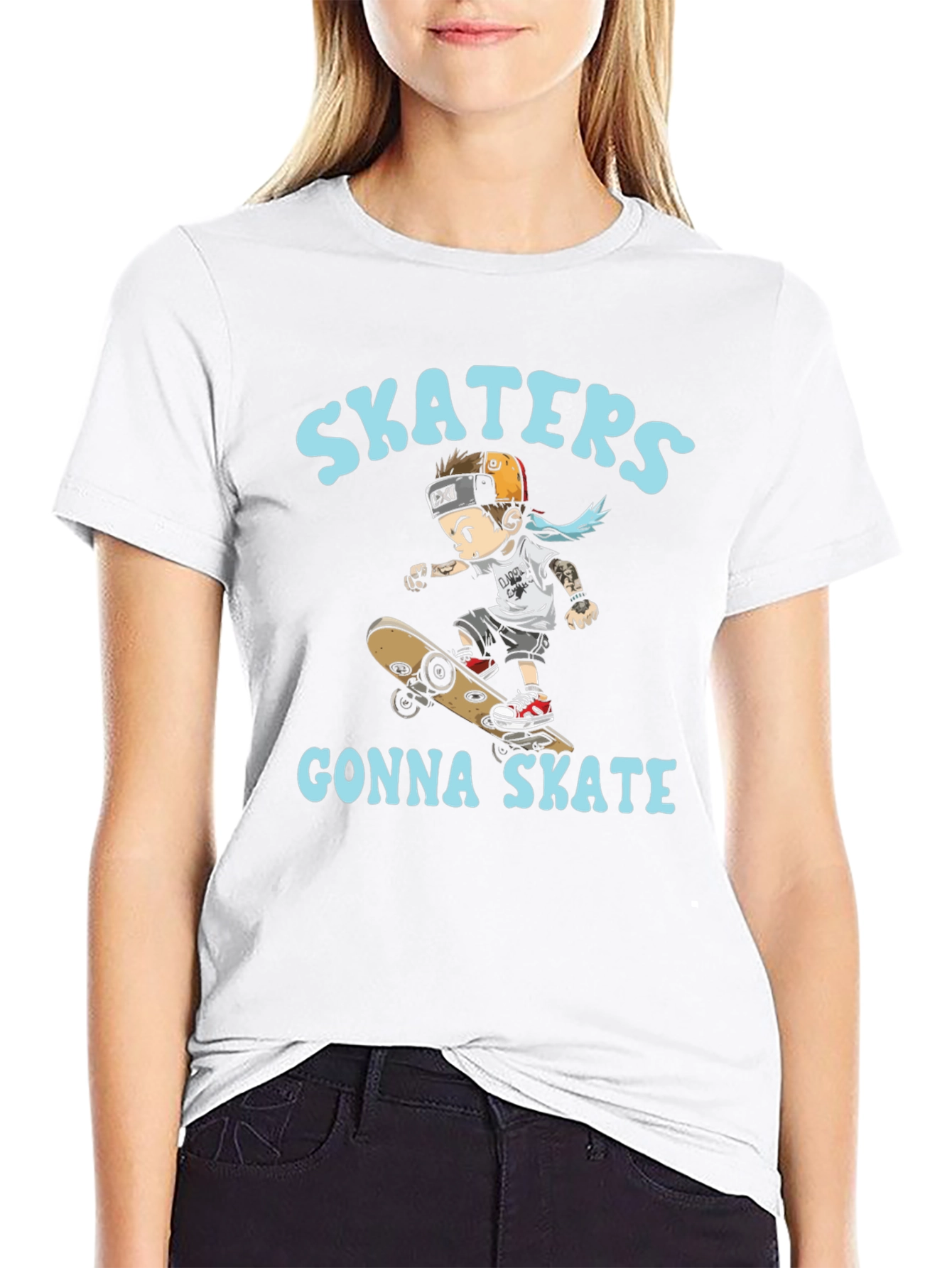 Skaters Gonna Skate T-Shirt - Black Cotton Tee