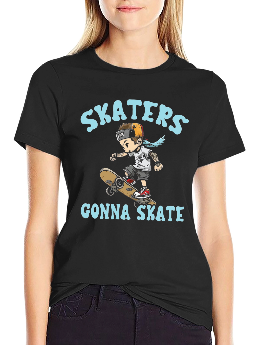 Skaters Gonna Skate T-Shirt - Black Cotton Tee