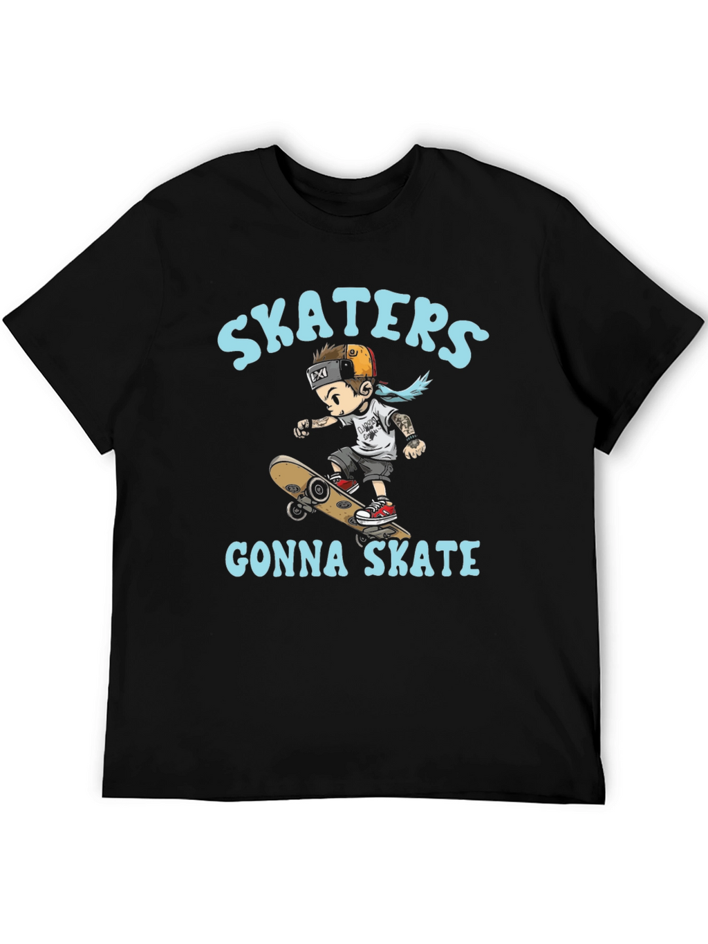 Skaters Gonna Skate T-Shirt - Black Cotton Tee