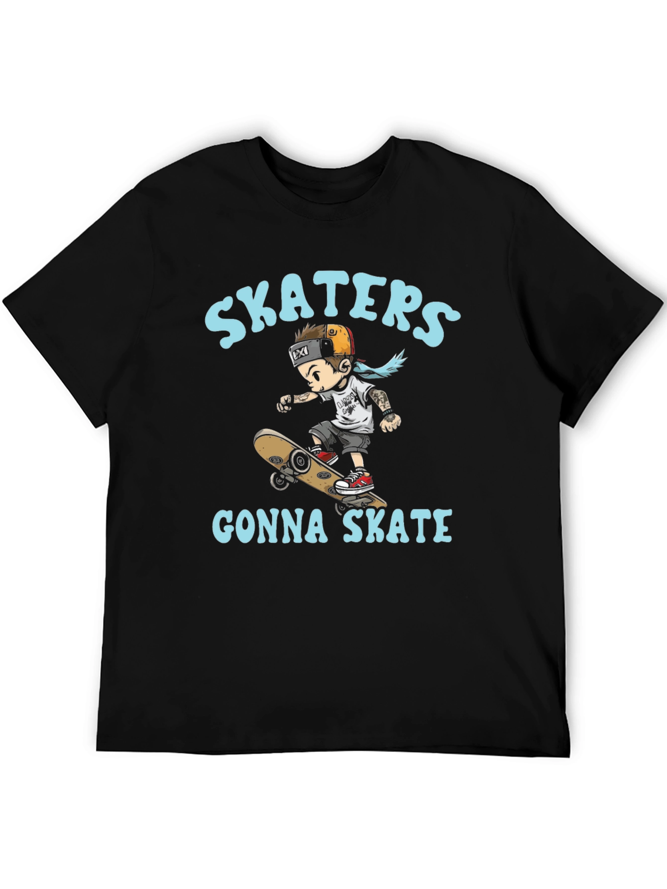 Skaters Gonna Skate T-Shirt - Black Cotton Tee