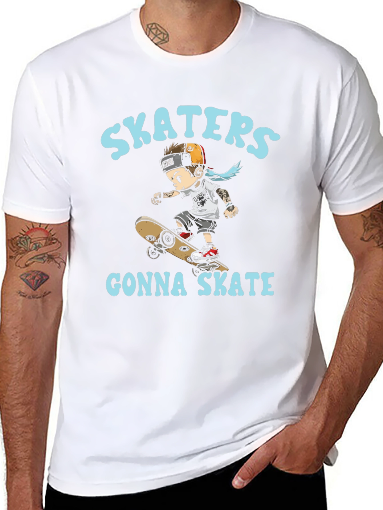Skaters Gonna Skate T-Shirt - Black Cotton Tee