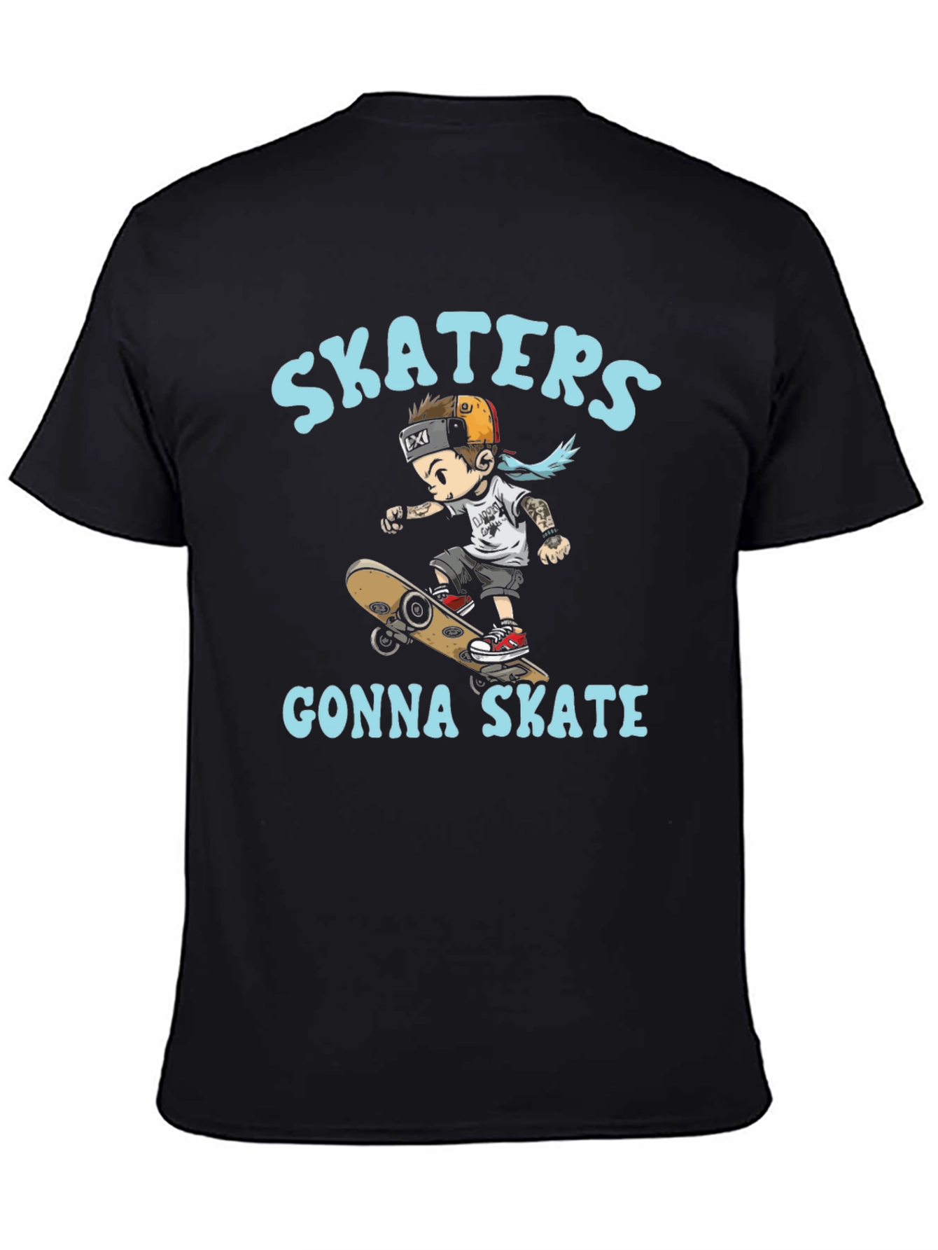 Skaters Gonna Skate T-Shirt - Black Cotton Tee