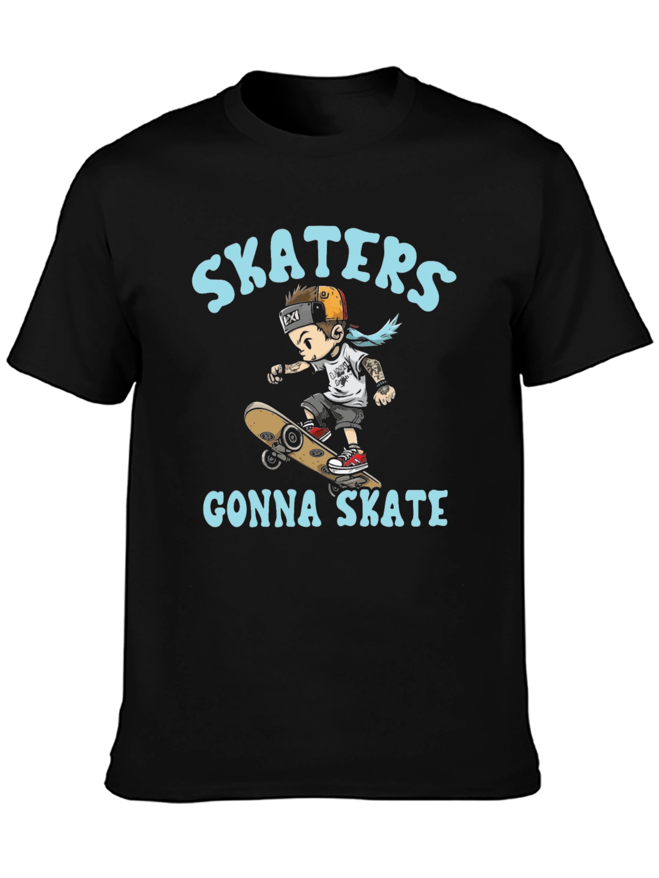 Skaters Gonna Skate T-Shirt - Black Cotton Tee