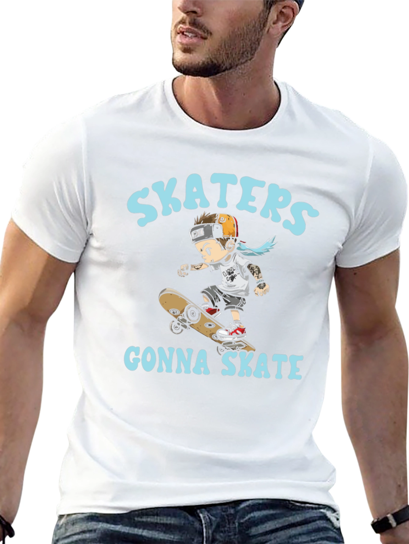 Skaters Gonna Skate T-Shirt - Black Cotton Tee