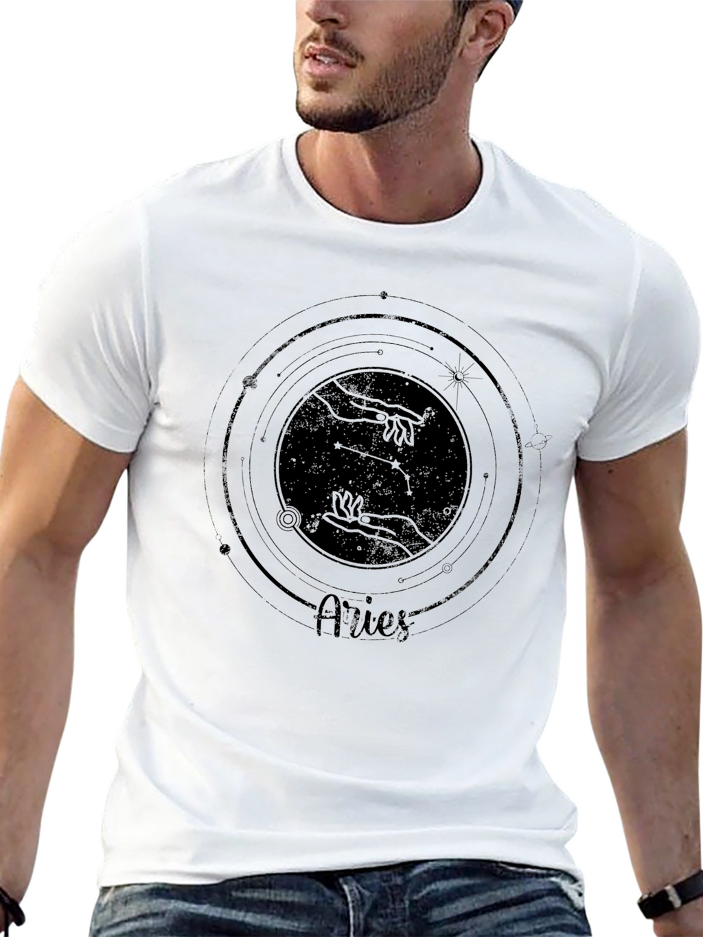 Aries Zodiac Graphic Tee - Stylish Black T-Shirt