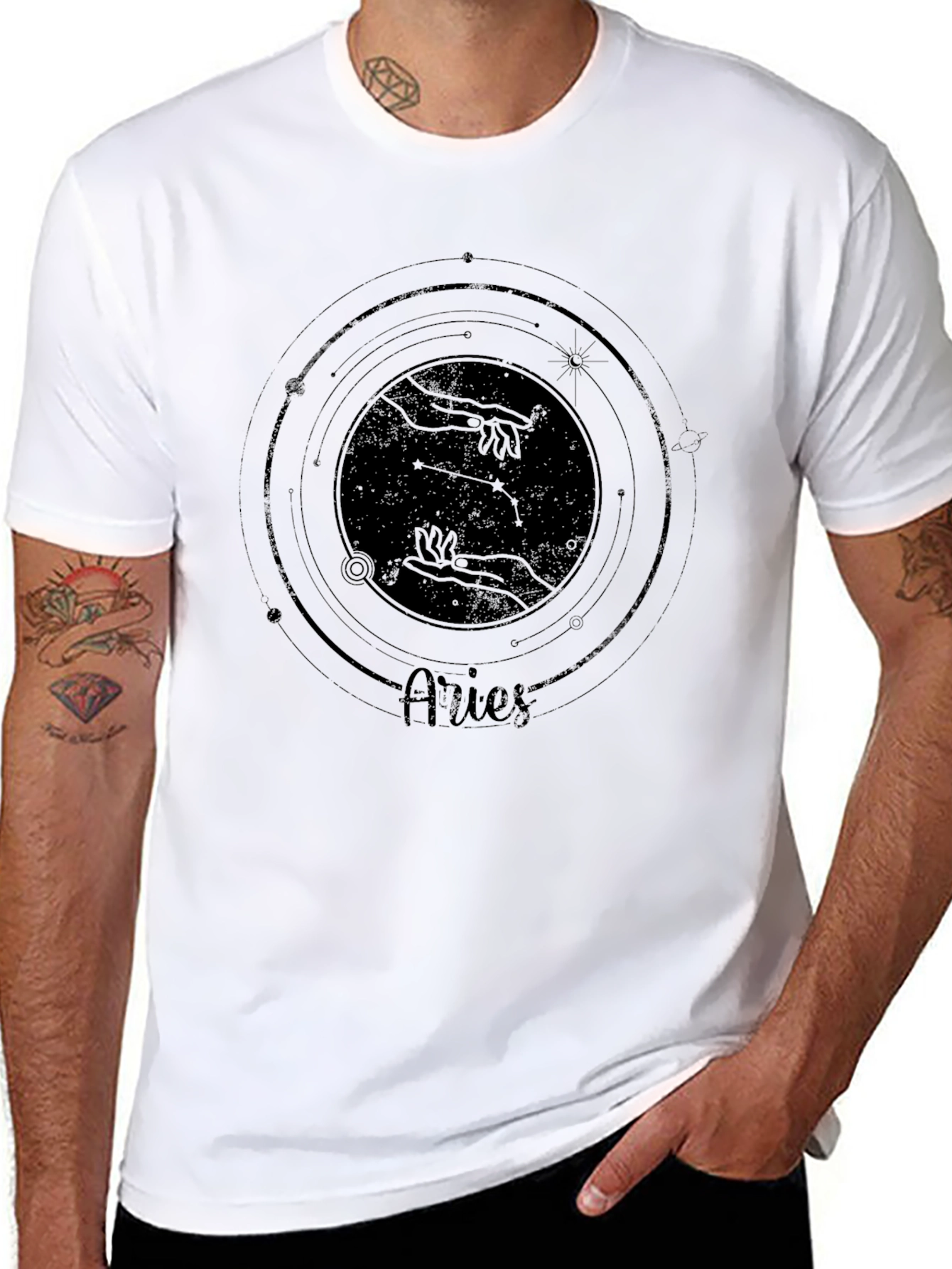 Aries Zodiac Graphic Tee - Stylish Black T-Shirt