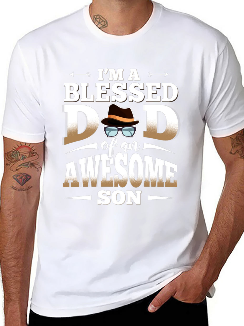 Blessed Dad Awesome Son Graphic T-Shirt