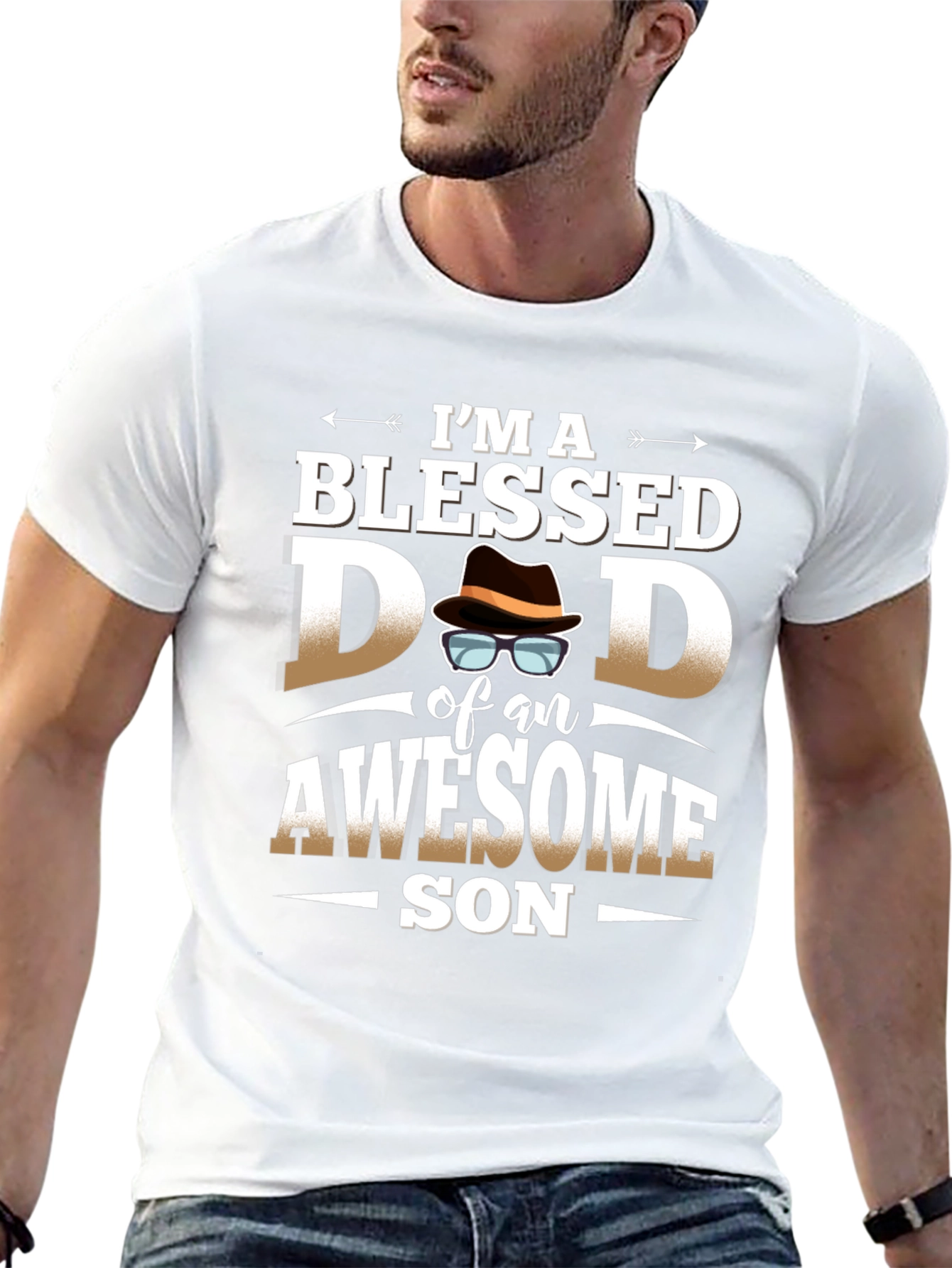 Blessed Dad Awesome Son Graphic T-Shirt