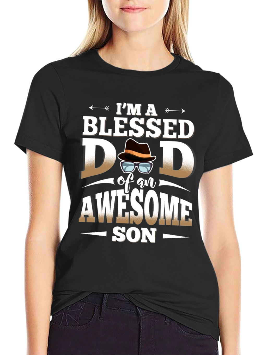 Blessed Dad Awesome Son Graphic T-Shirt