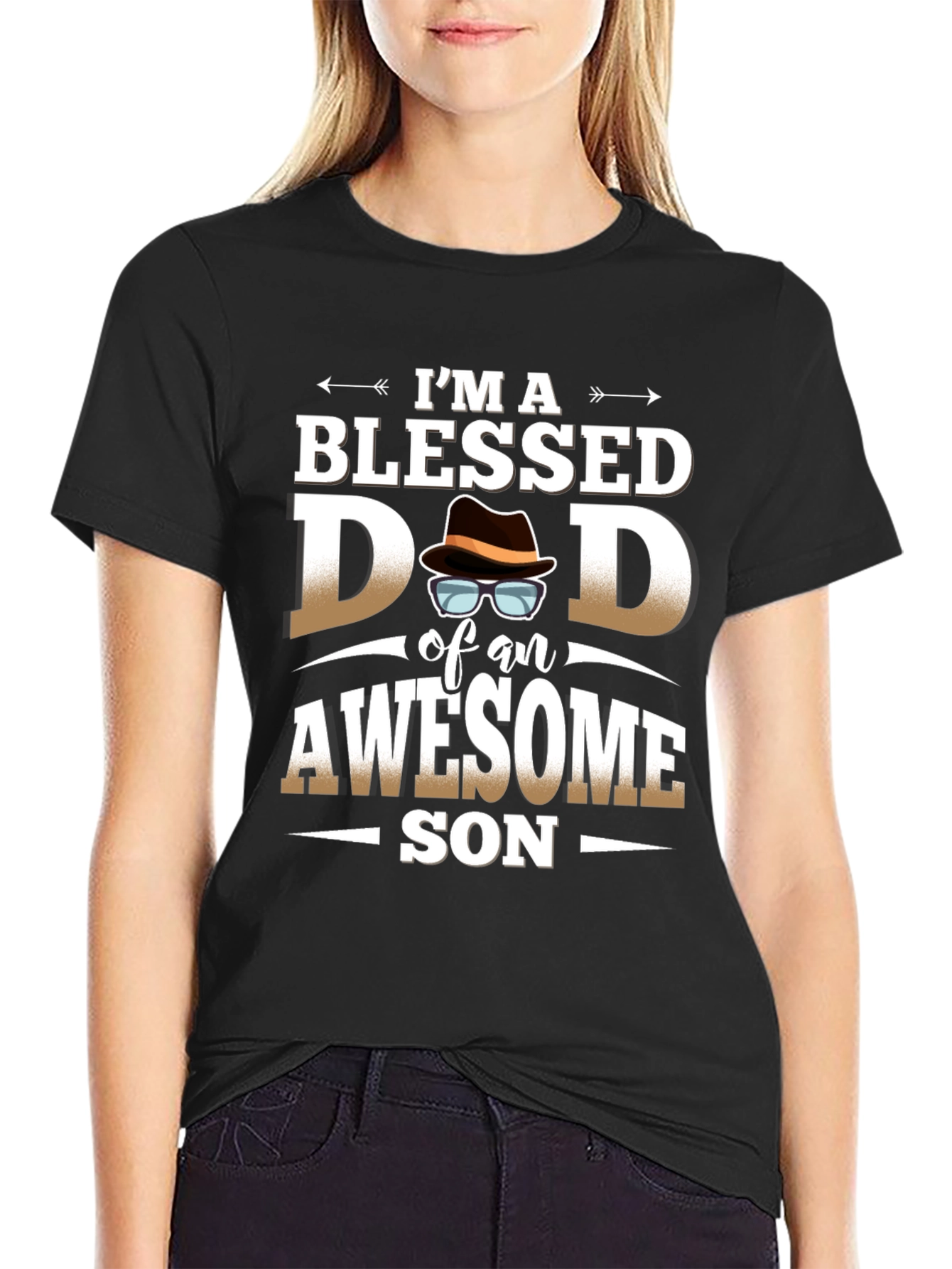 Blessed Dad Awesome Son Graphic T-Shirt