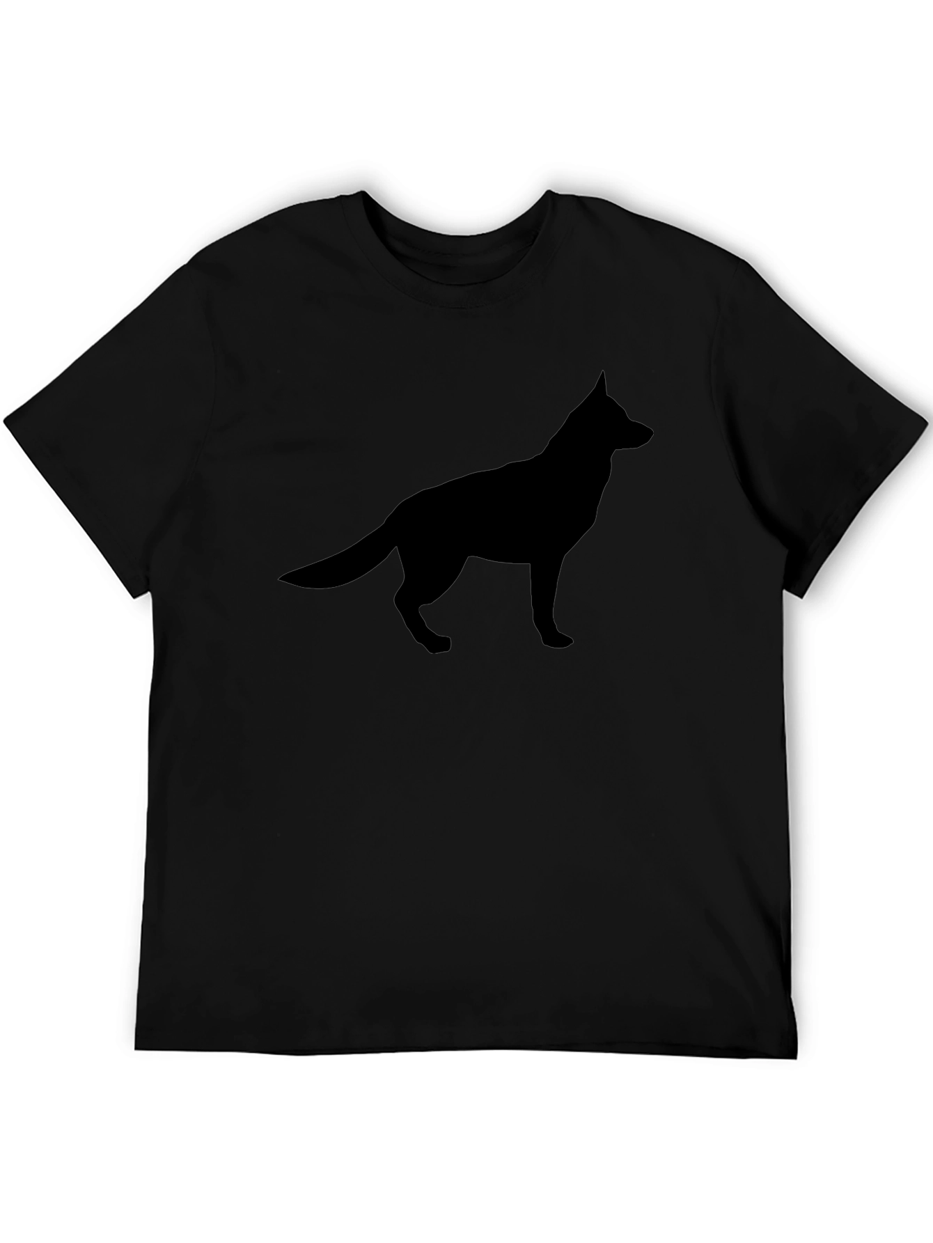 Black Dog Silhouette Tee - Modern Graphic T-Shirt