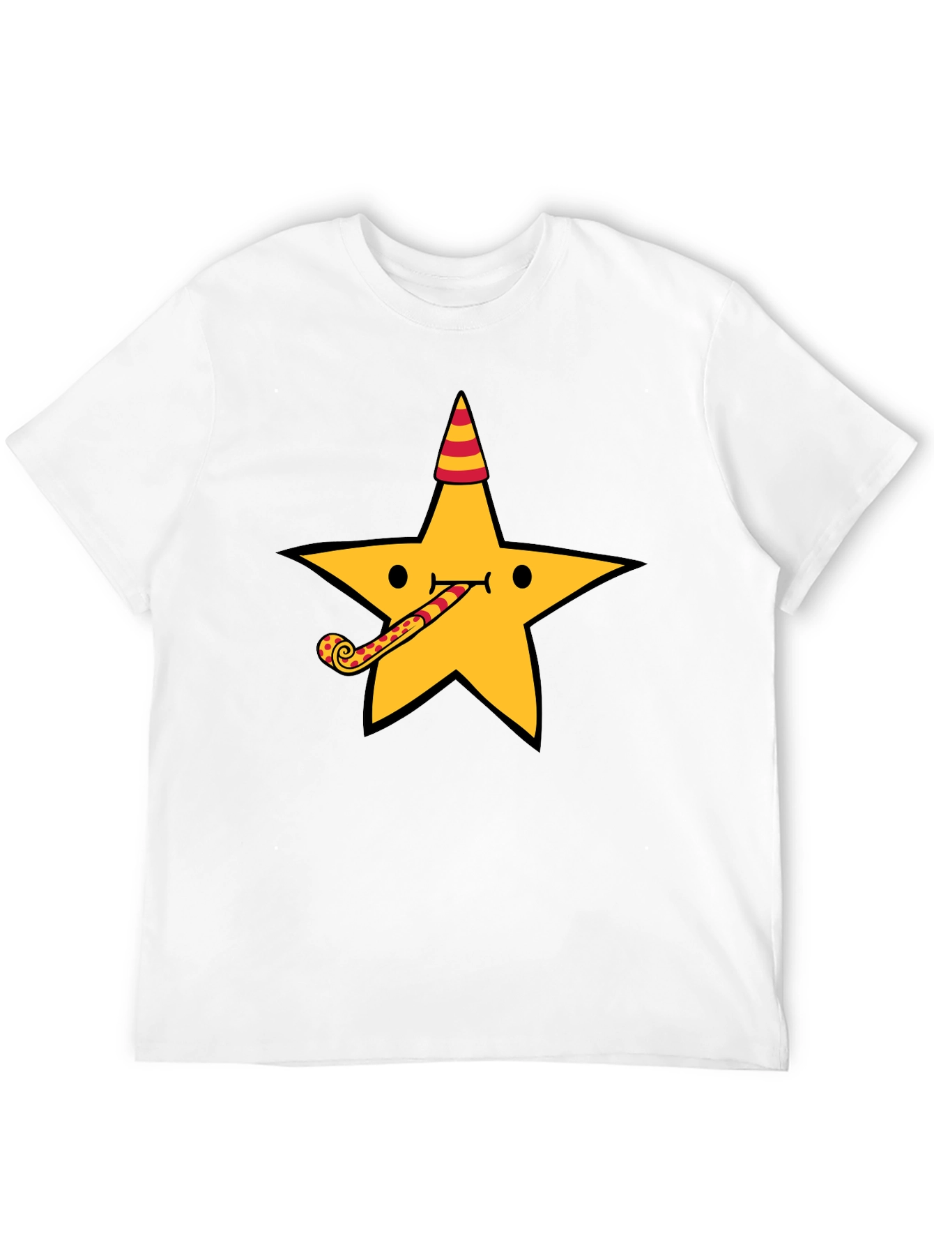 Party Star Graphic Tee - Fun Black T-Shirt