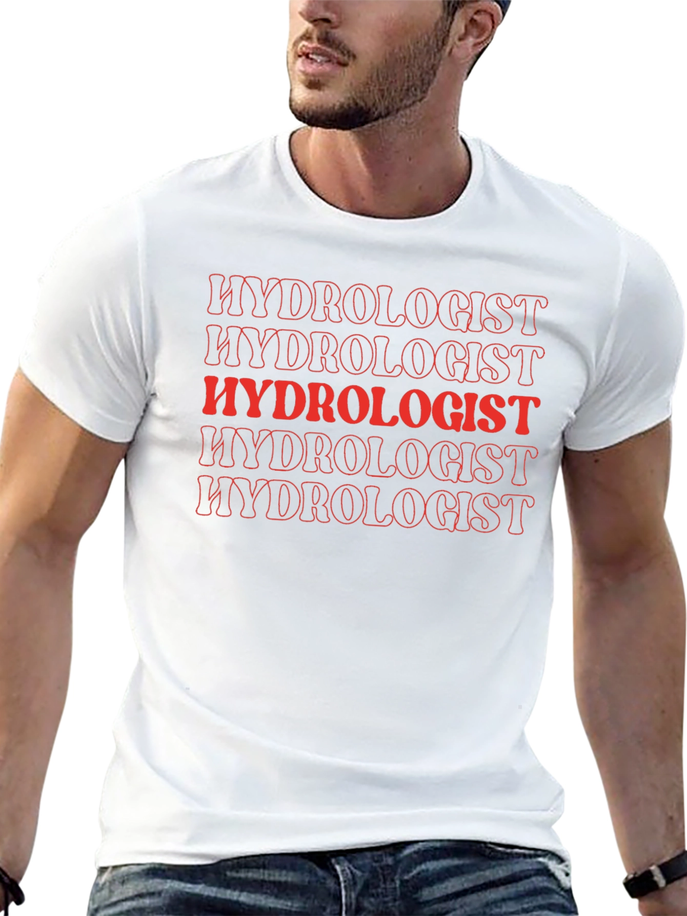 Hydrologist T-Shirt - Trendy Red Text Design