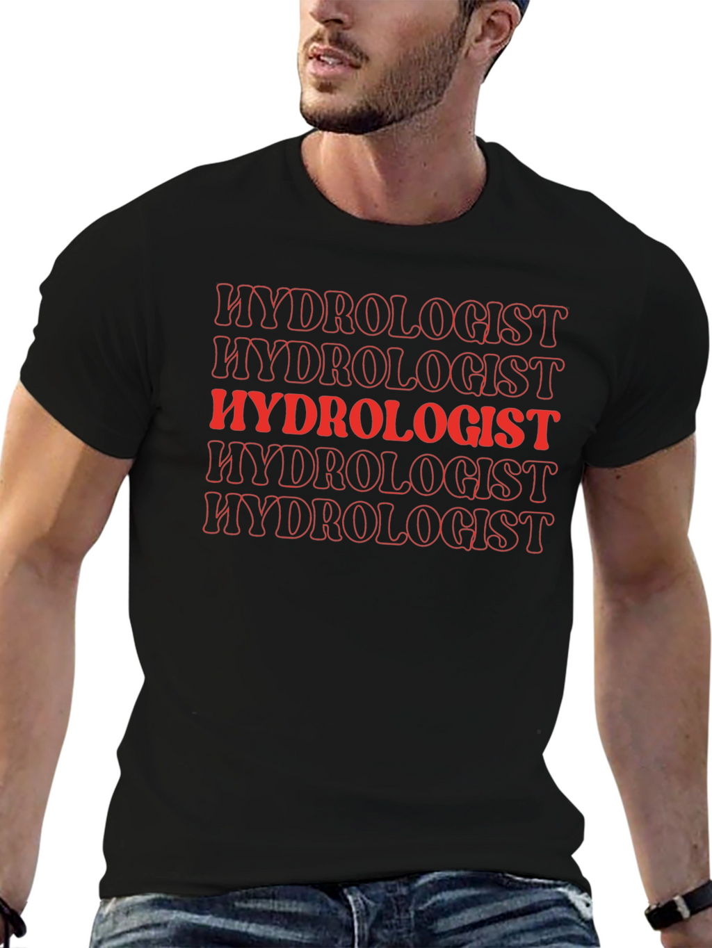 Hydrologist T-Shirt - Trendy Red Text Design
