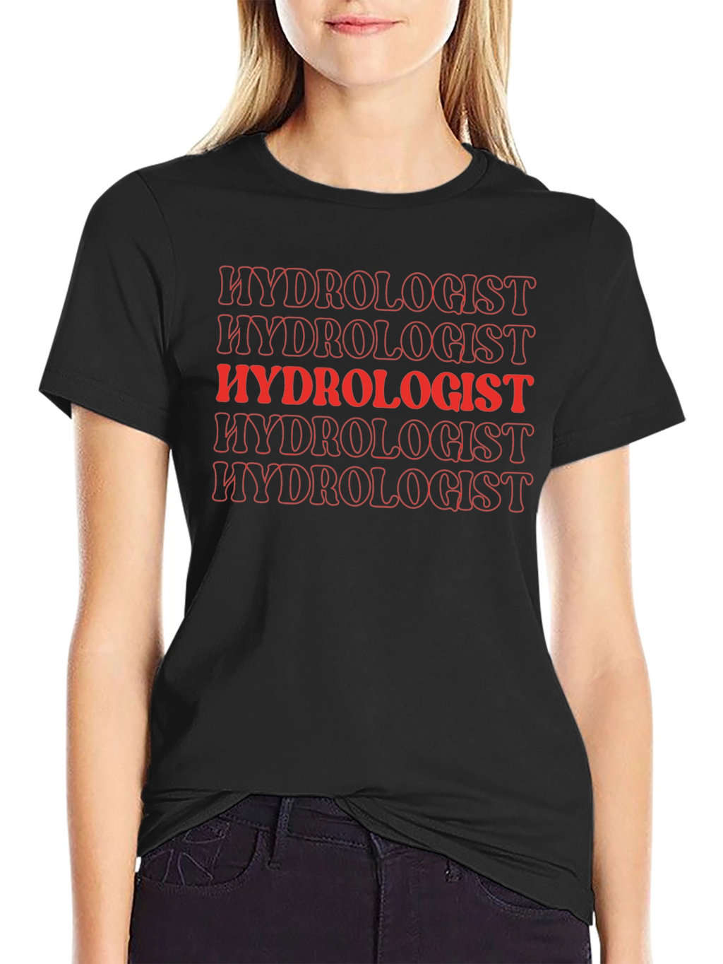 Hydrologist T-Shirt - Trendy Red Text Design