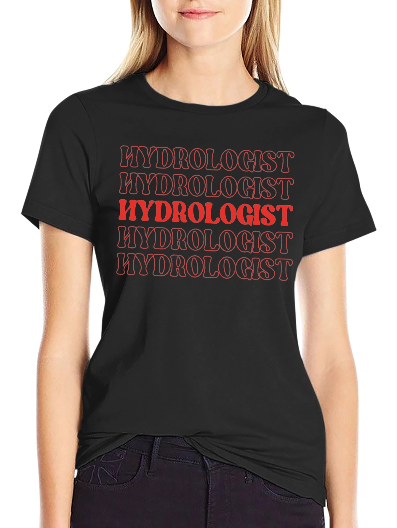 Hydrologist T-Shirt - Trendy Red Text Design