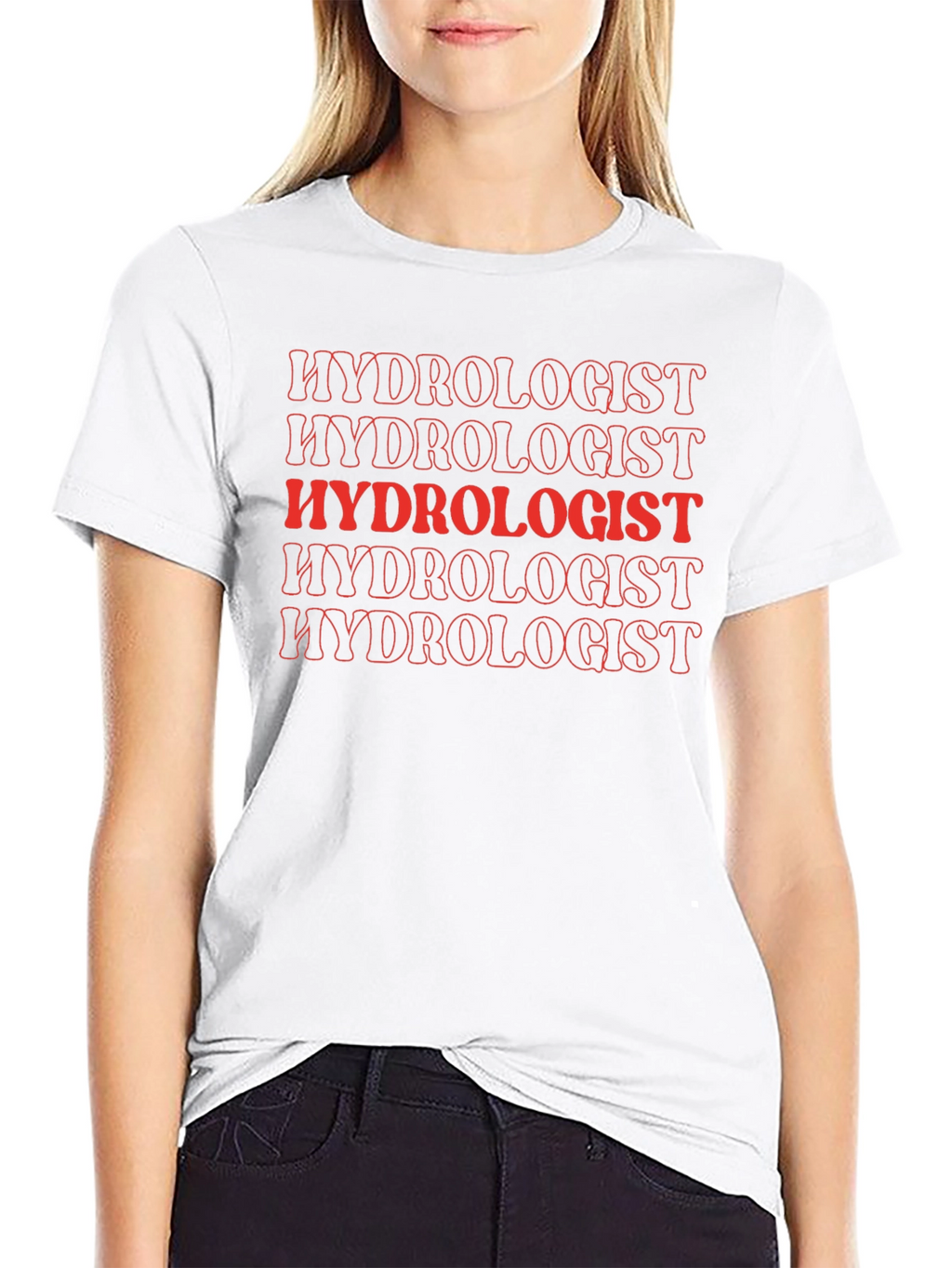 Hydrologist T-Shirt - Trendy Red Text Design